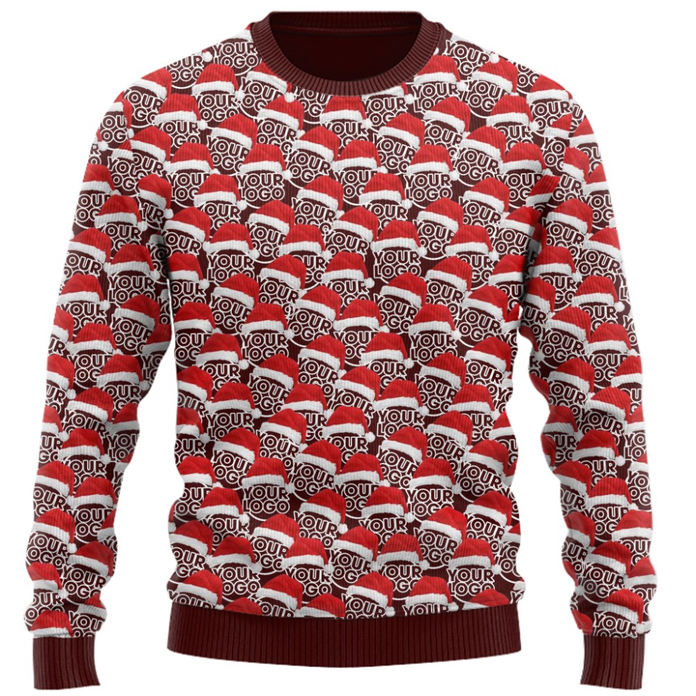 Custom Multiple Logos Or Faces Ugly Christmas Sweater 9