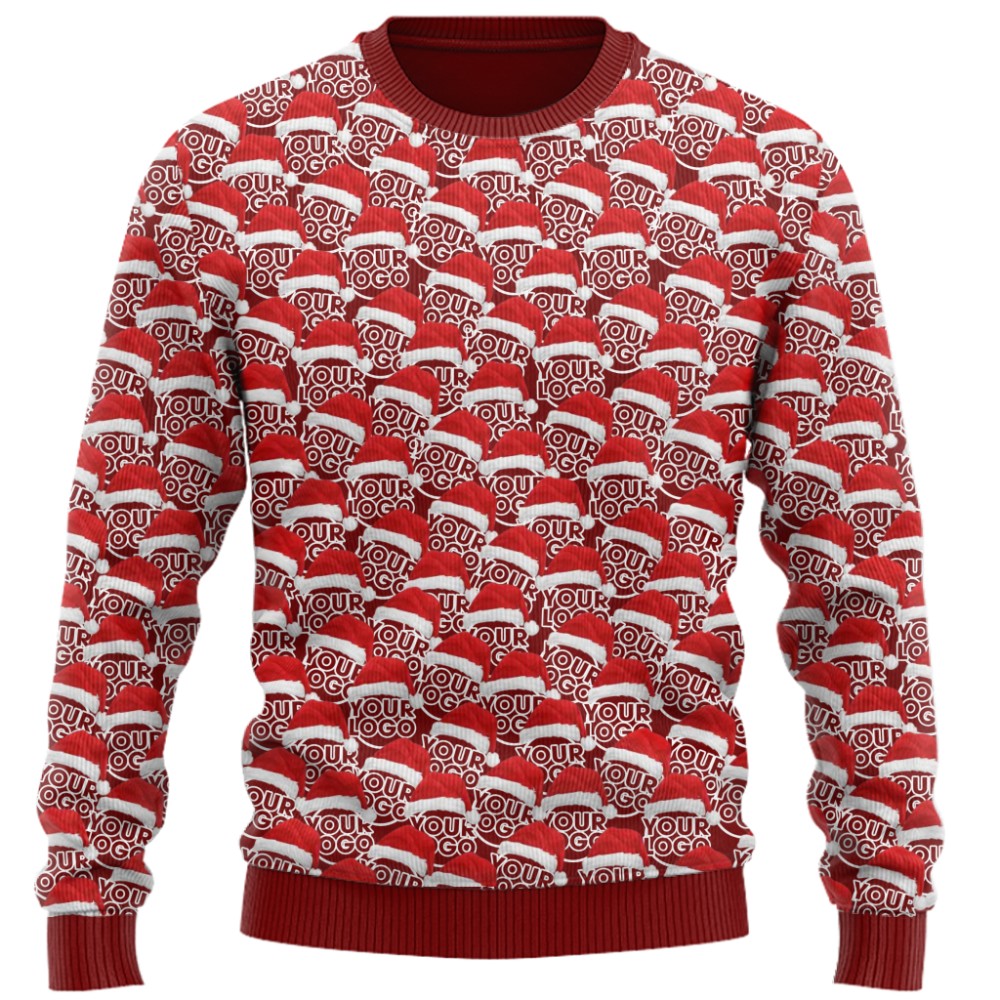 Custom Multiple Logos Or Faces Ugly Christmas Sweater 7