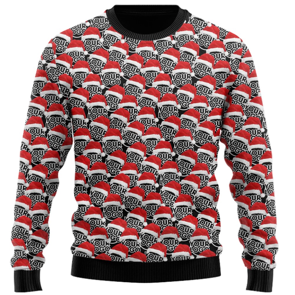 Custom Multiple Logos Or Faces Ugly Christmas Sweater 5