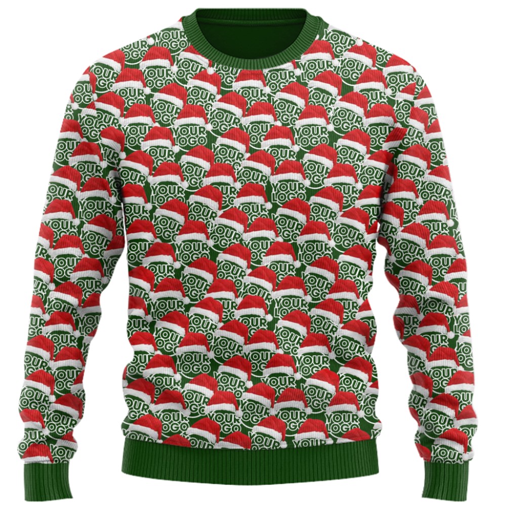 Custom Multiple Logos Or Faces Ugly Christmas Sweater 4
