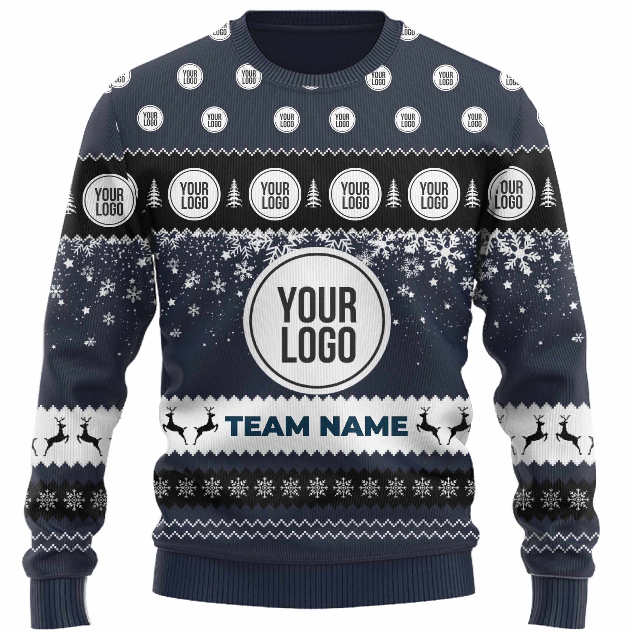 Custom Team Logos And Name Ugly Christmas Sweater 4