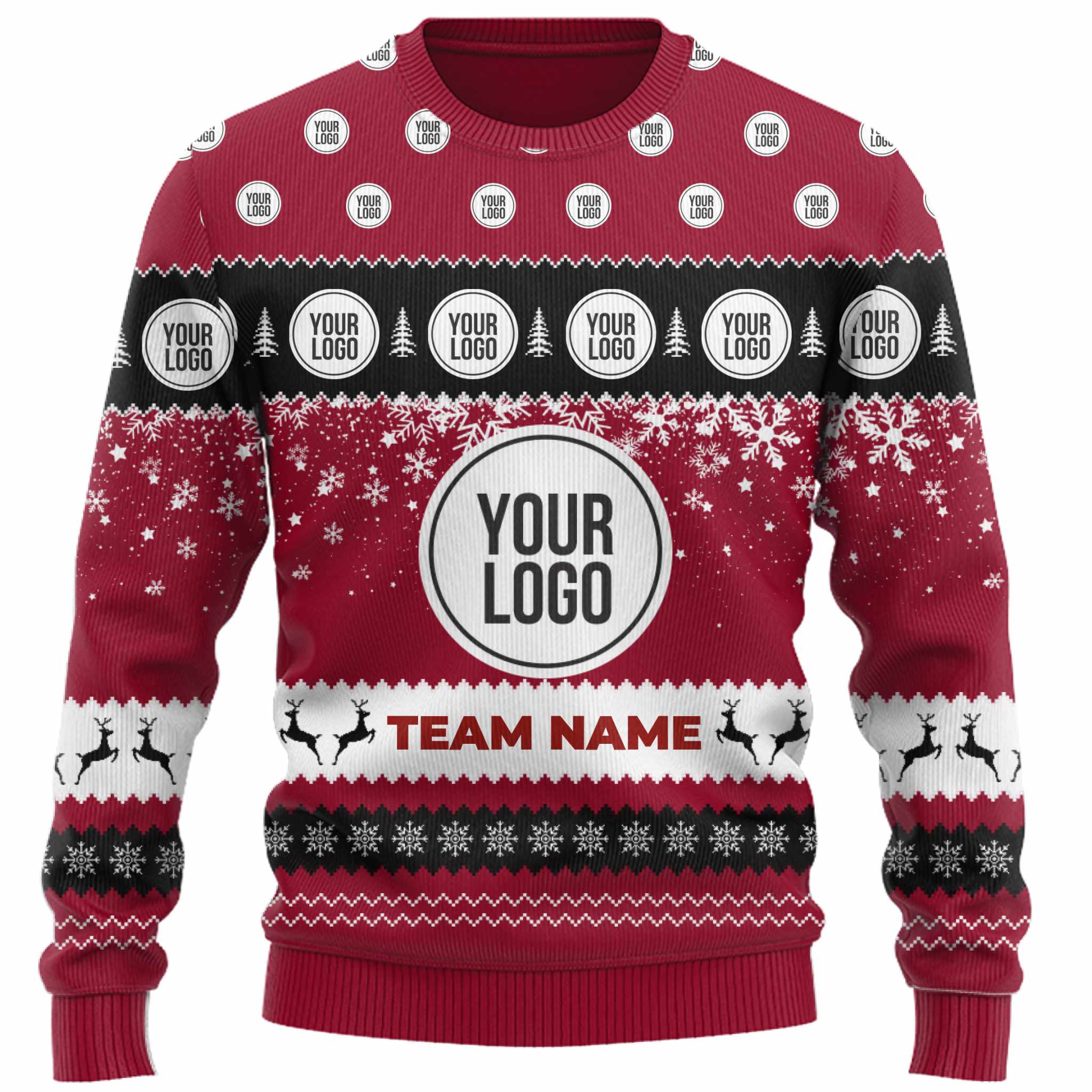 Custom Team Logos And Name Ugly Christmas Sweater 3