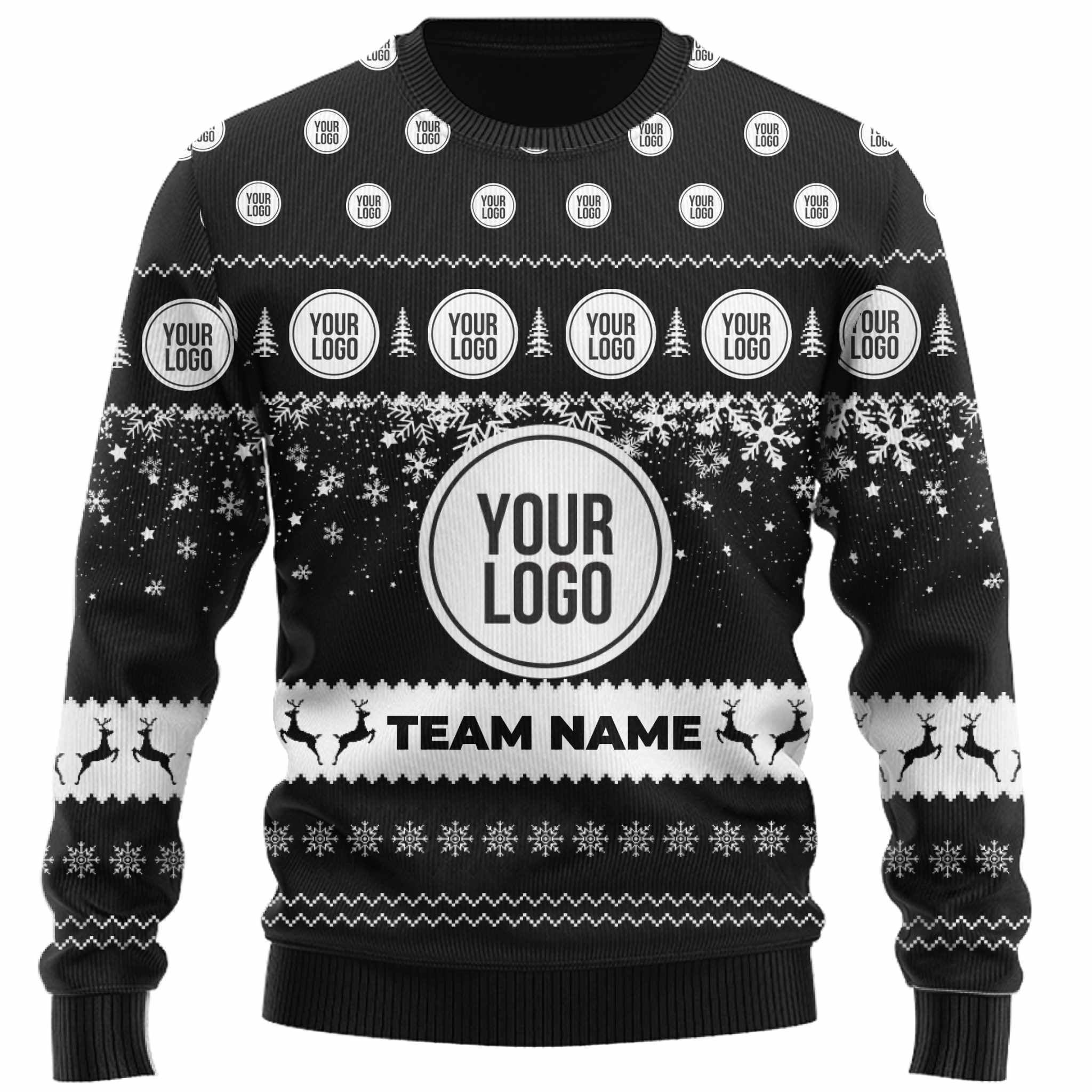 Custom Team Logos And Name Ugly Christmas Sweater 2