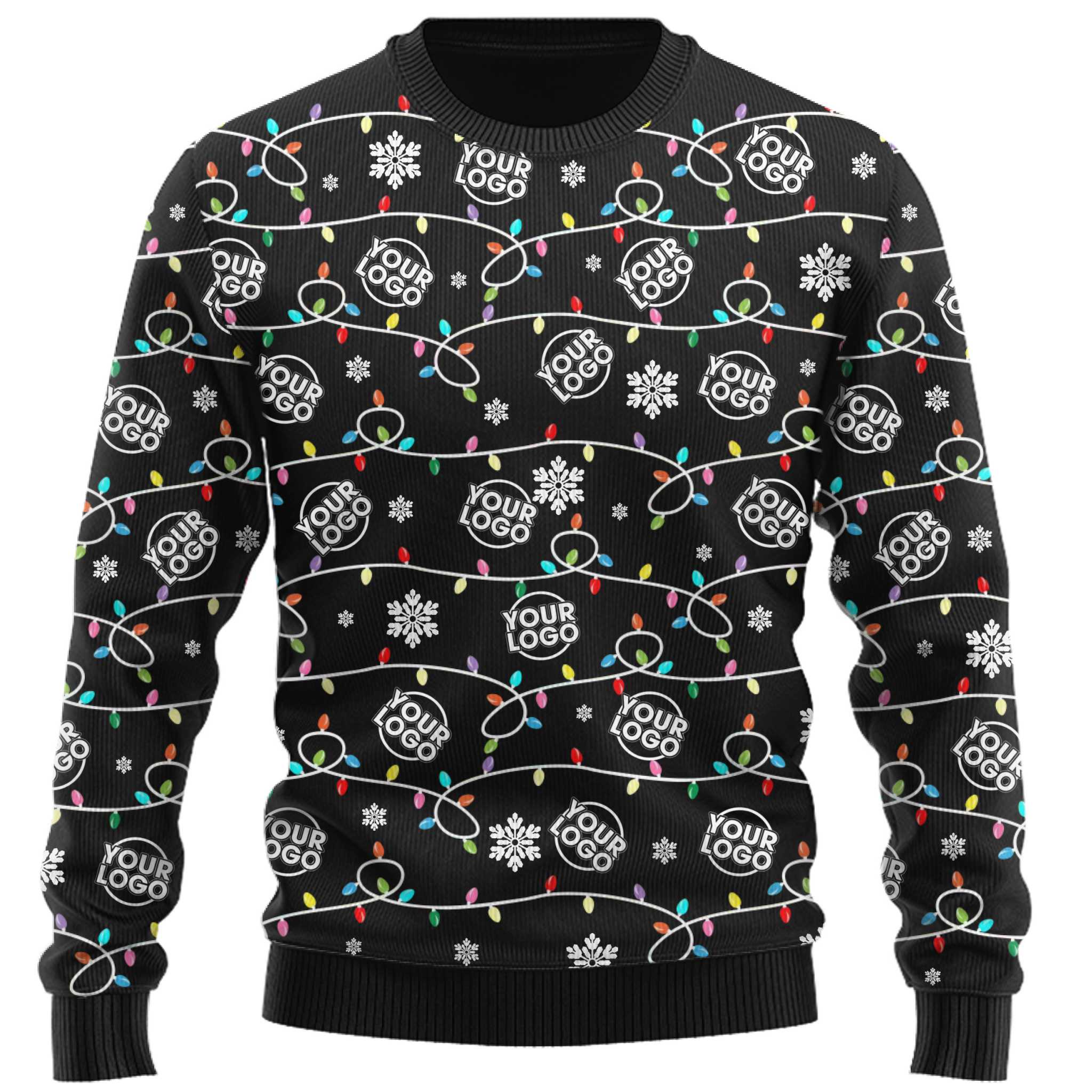 Custom Ugly Christmas Sweater With Multiple Logos 3