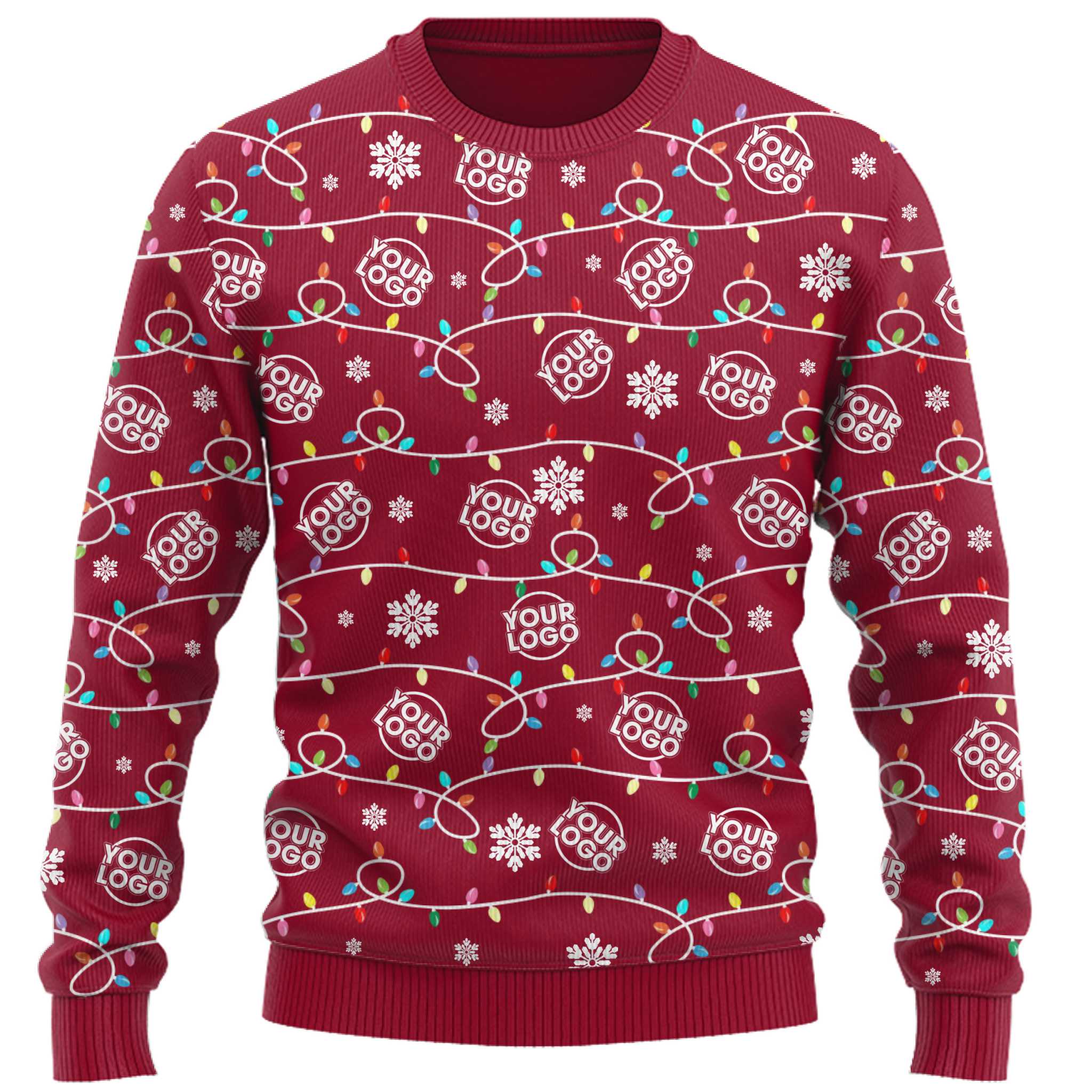Custom Ugly Christmas Sweater With Multiple Logos 4