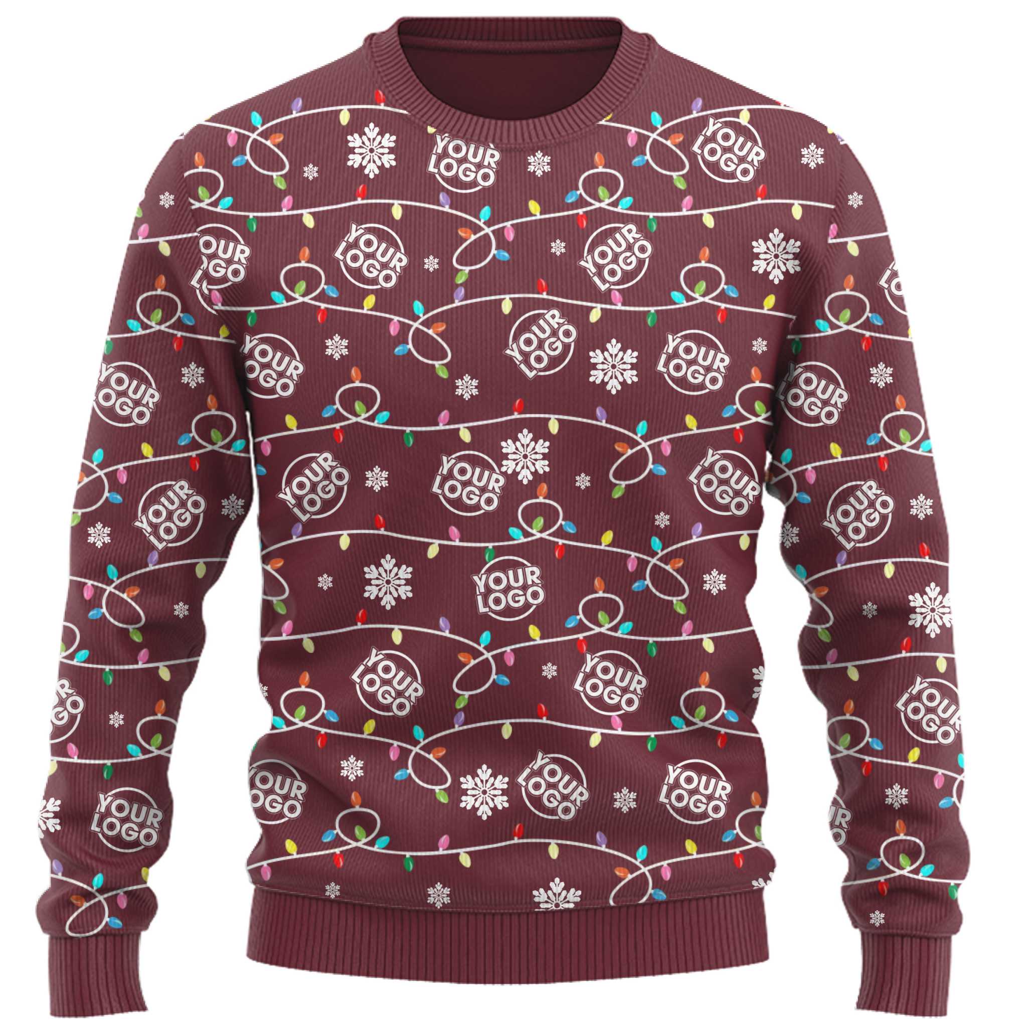 Custom Ugly Christmas Sweater With Multiple Logos 7