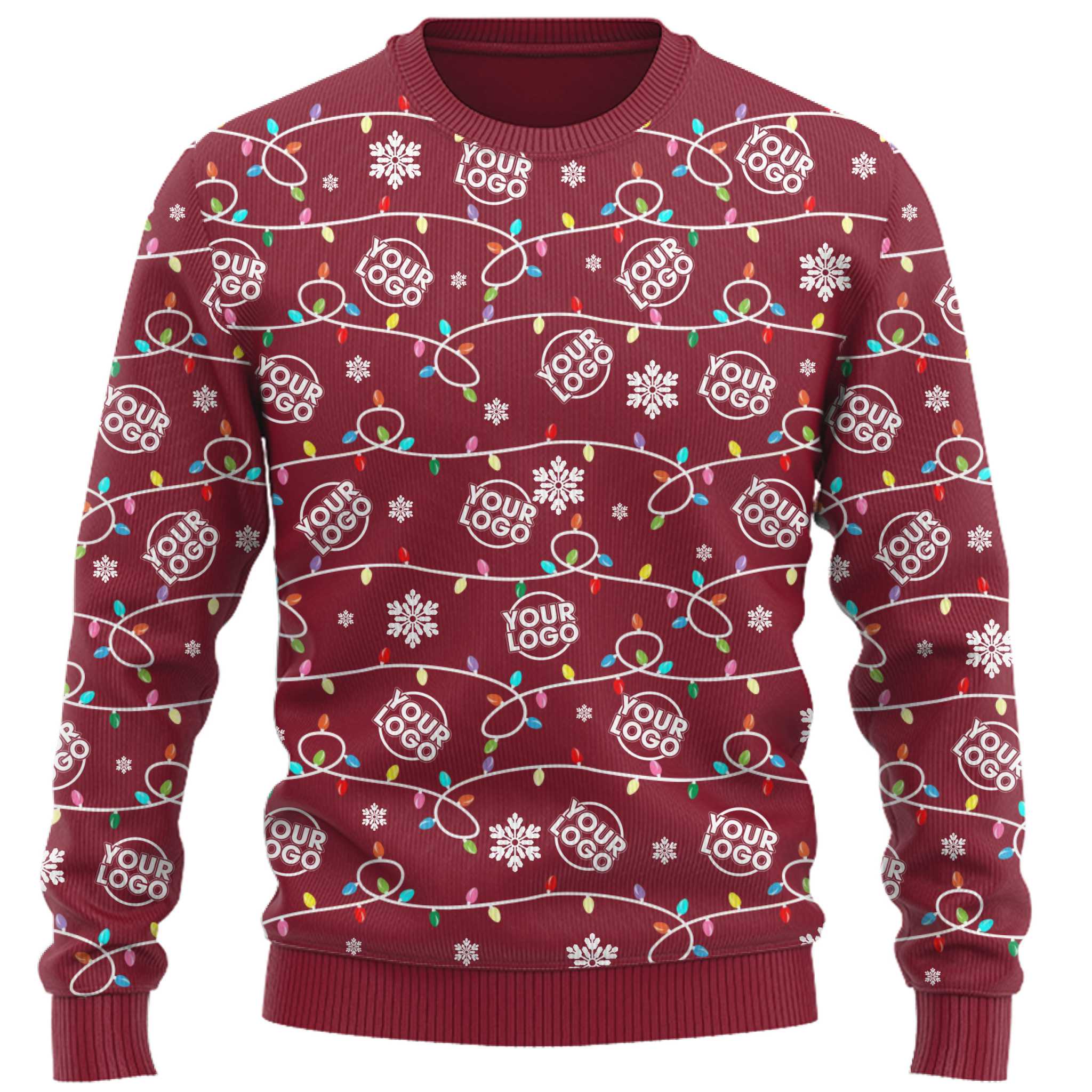 Custom Ugly Christmas Sweater With Multiple Logos 8