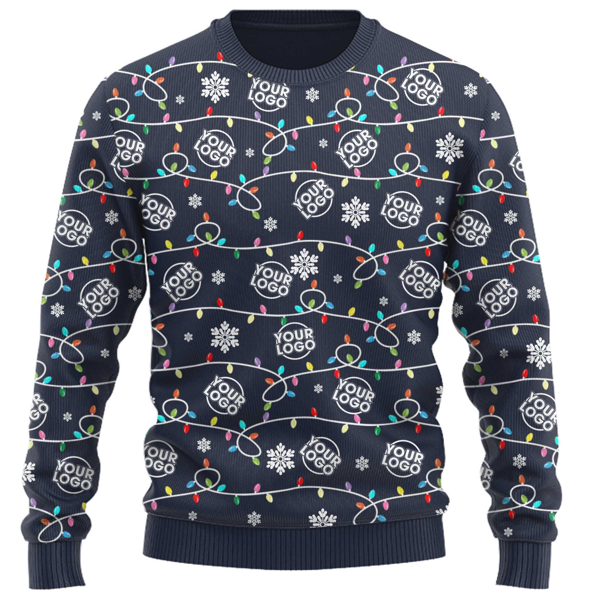 Custom Ugly Christmas Sweater With Multiple Logos 9