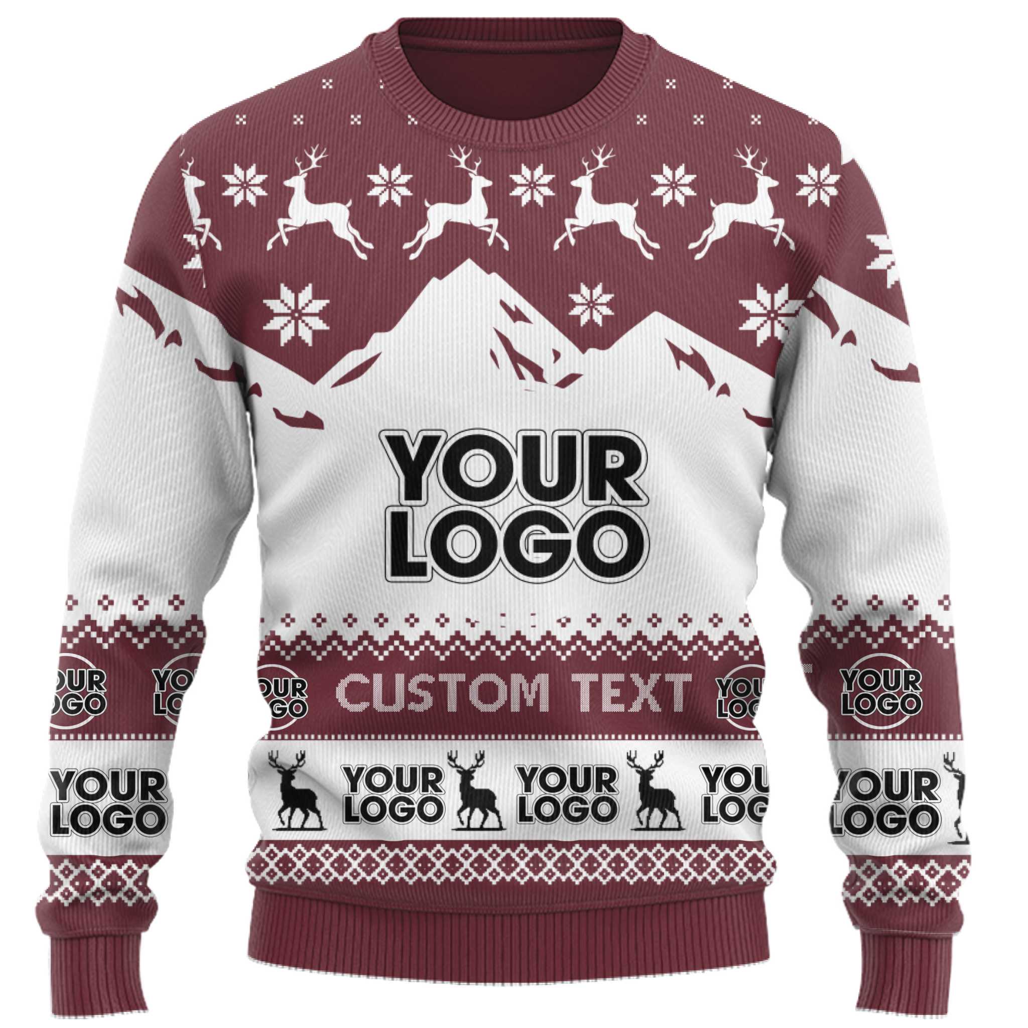 Customized Logo And Text Ugly Christmas Sweater  10