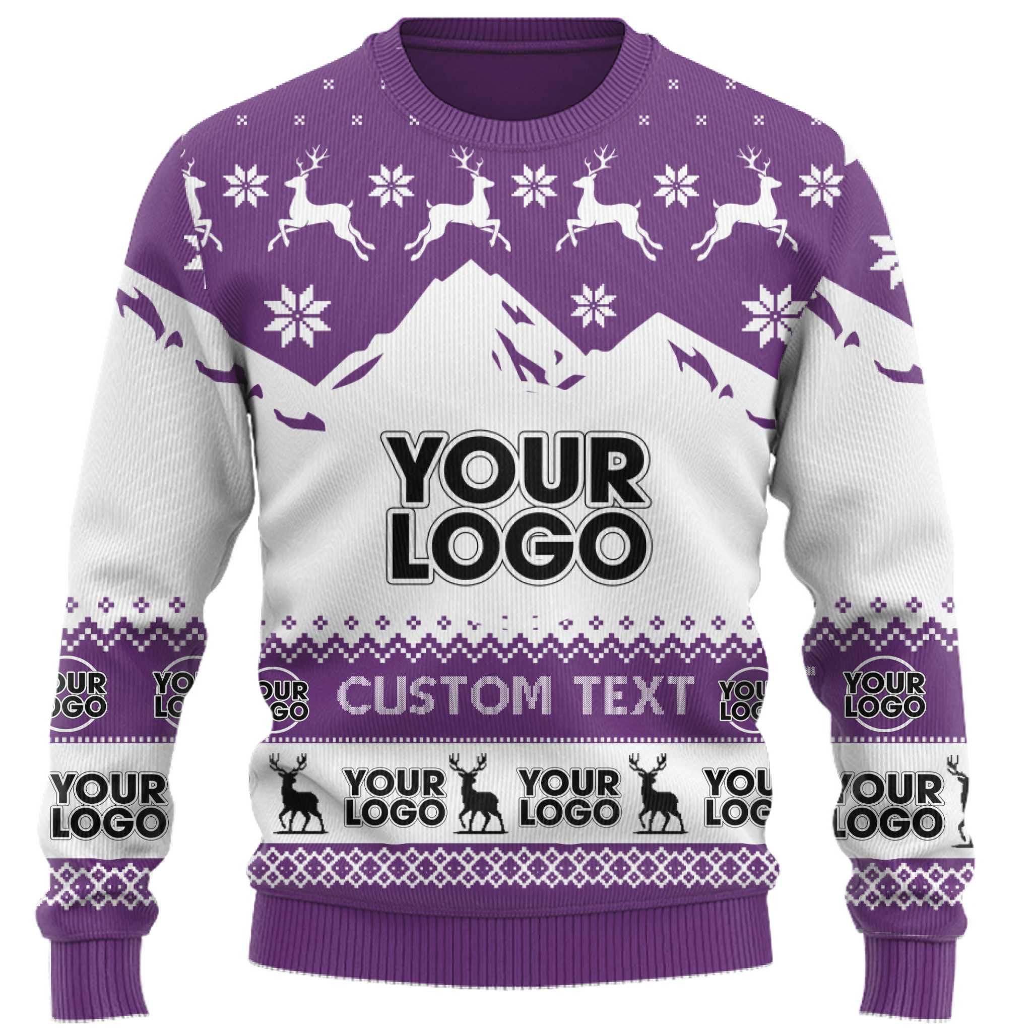 Customized Logo And Text Ugly Christmas Sweater  4