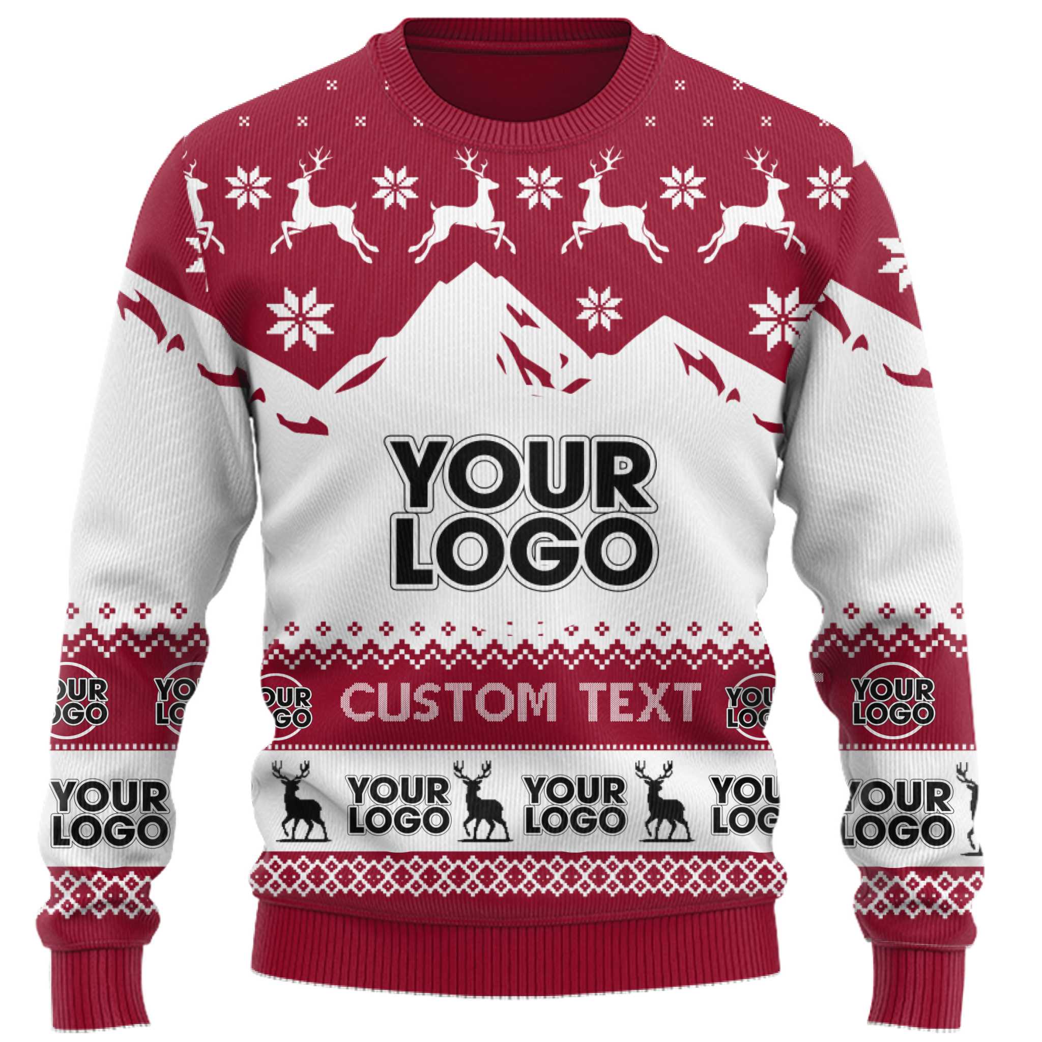 Customized Logo And Text Ugly Christmas Sweater  7