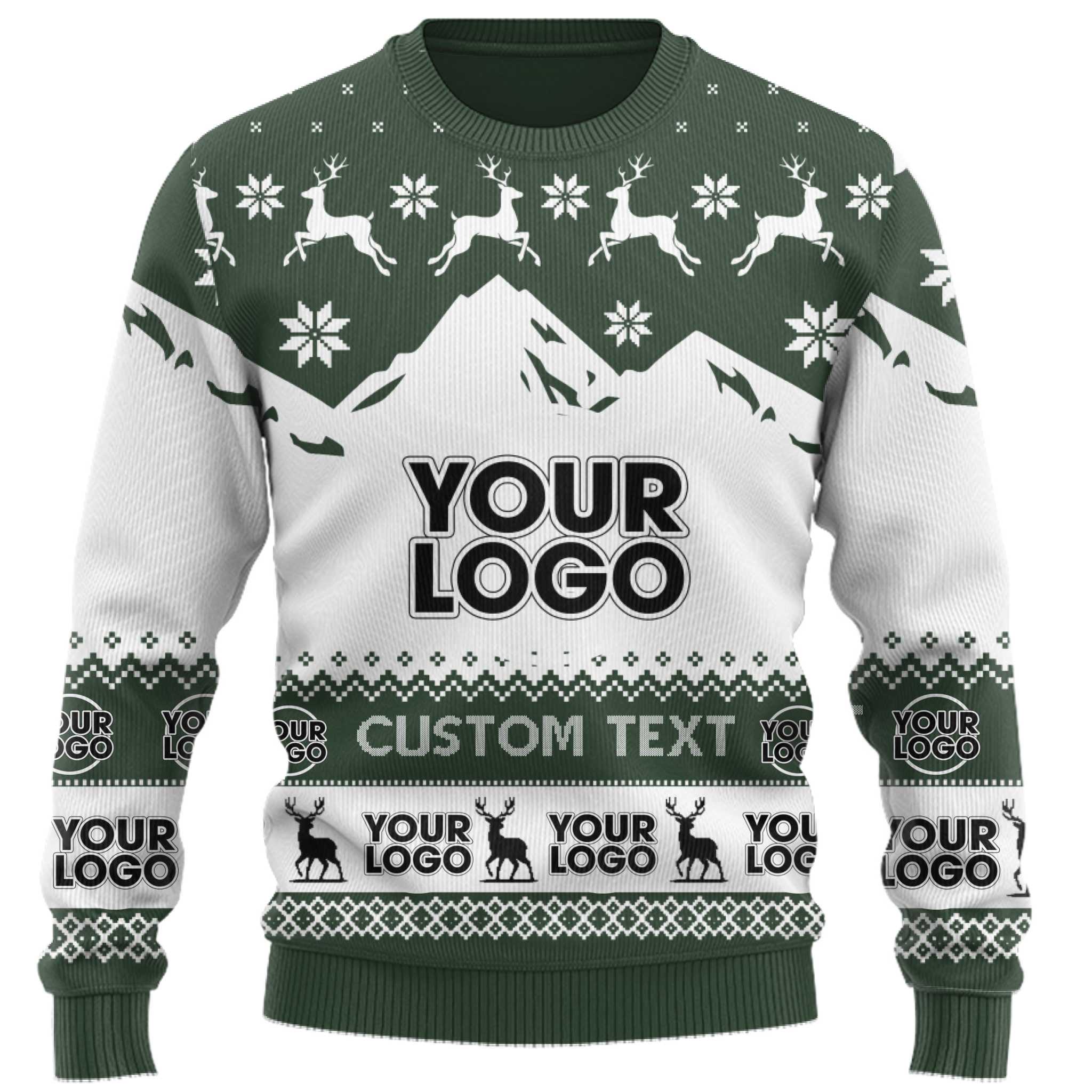 Customized Logo And Text Ugly Christmas Sweater  9