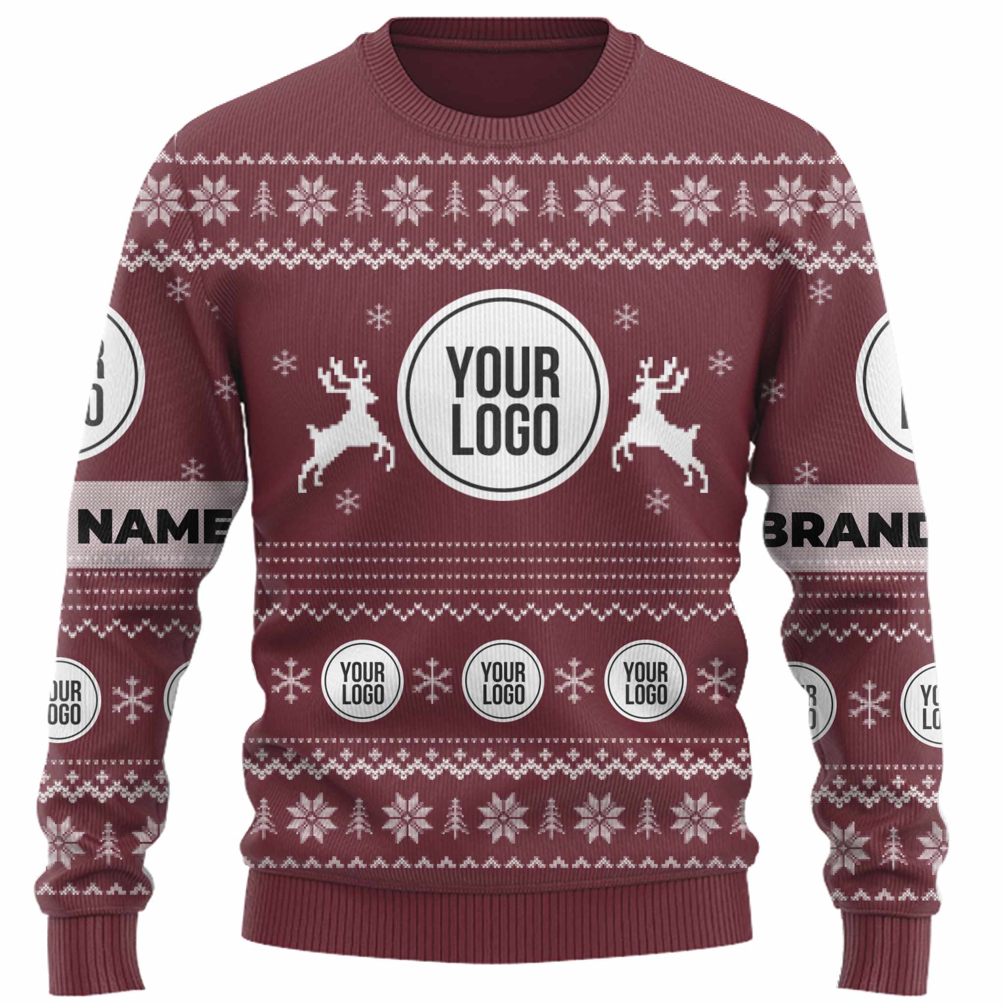 DIY Company Logo Ugly Christmas Sweater Uniform  3