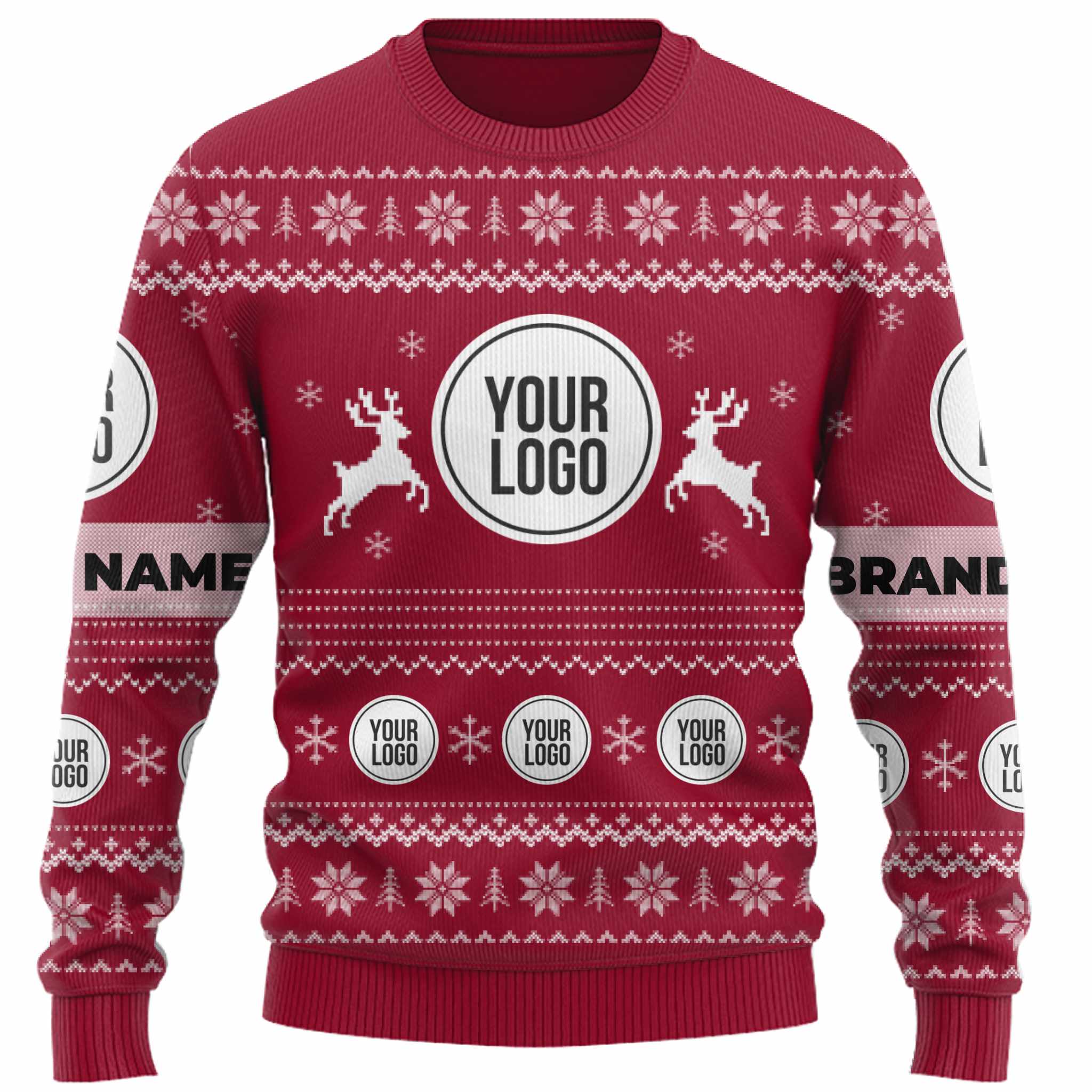 DIY Company Logo Ugly Christmas Sweater Uniform  5