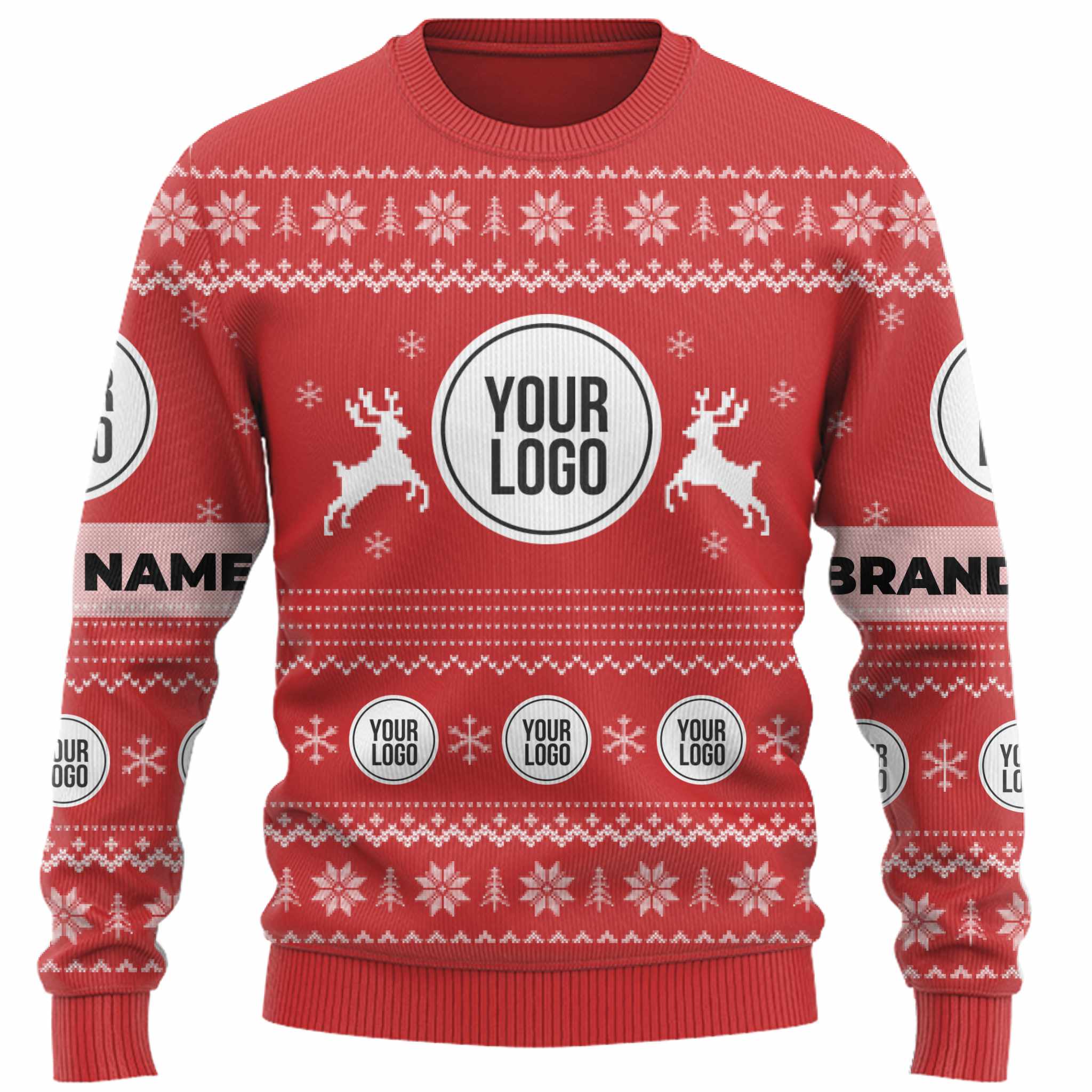 DIY Company Logo Ugly Christmas Sweater Uniform  6