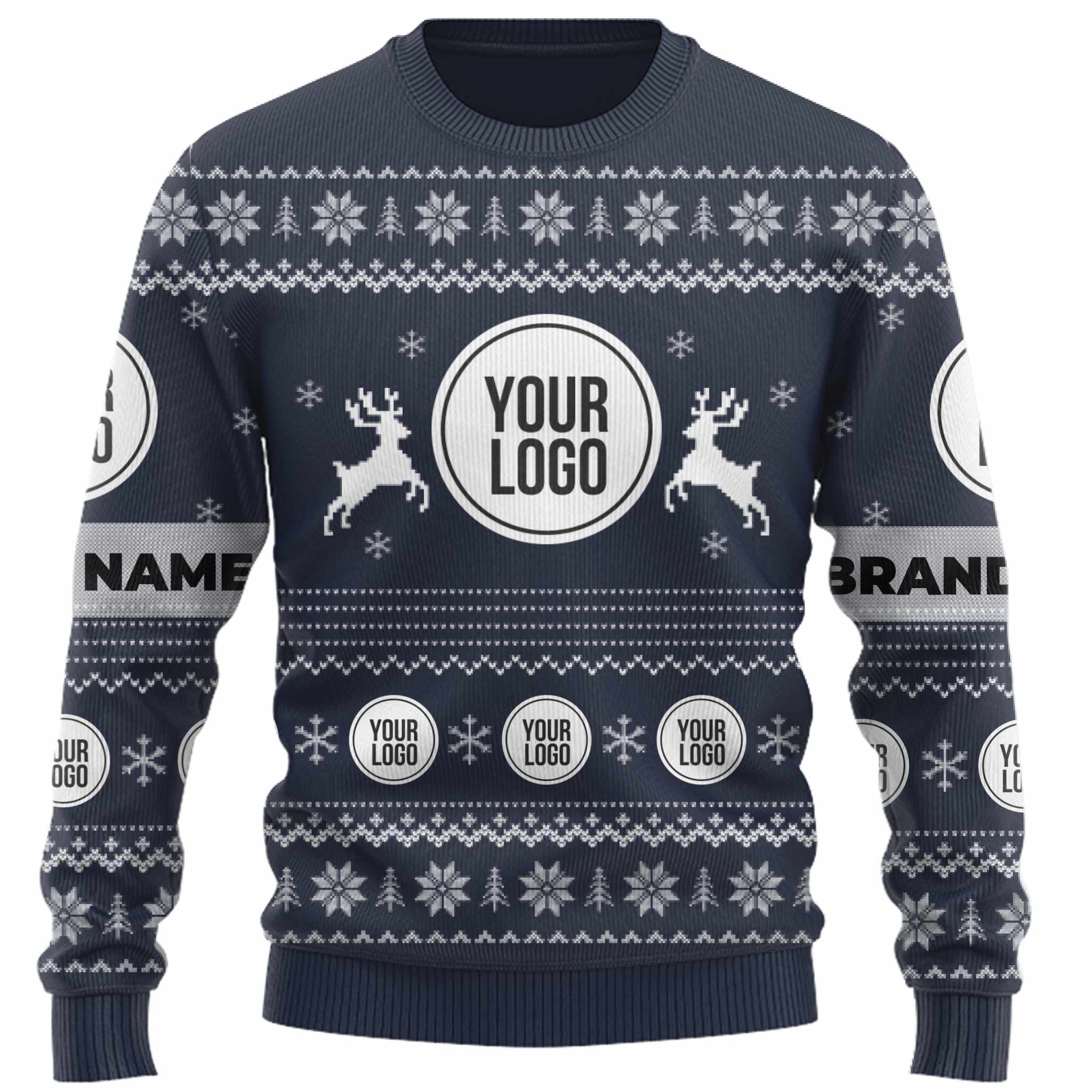 DIY Company Logo Ugly Christmas Sweater Uniform  8