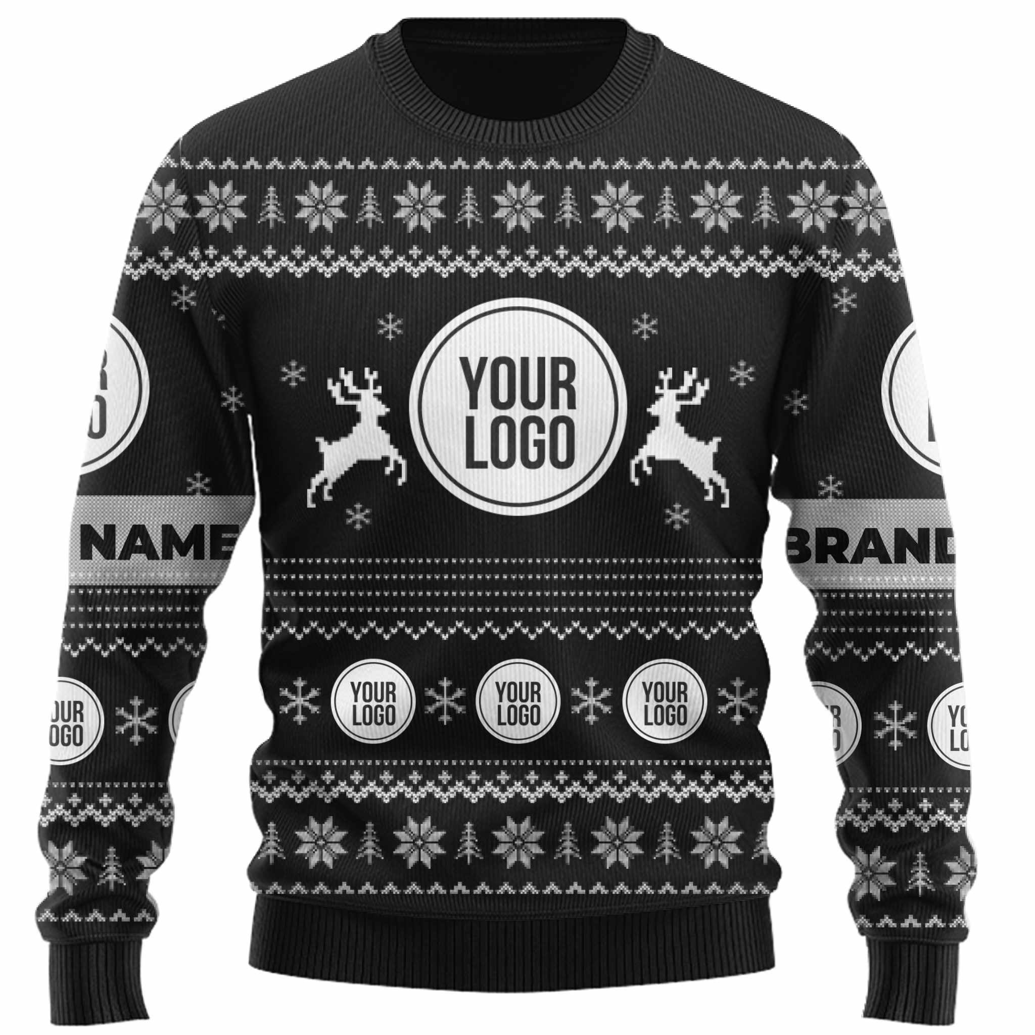 DIY Company Logo Ugly Christmas Sweater Uniform  10