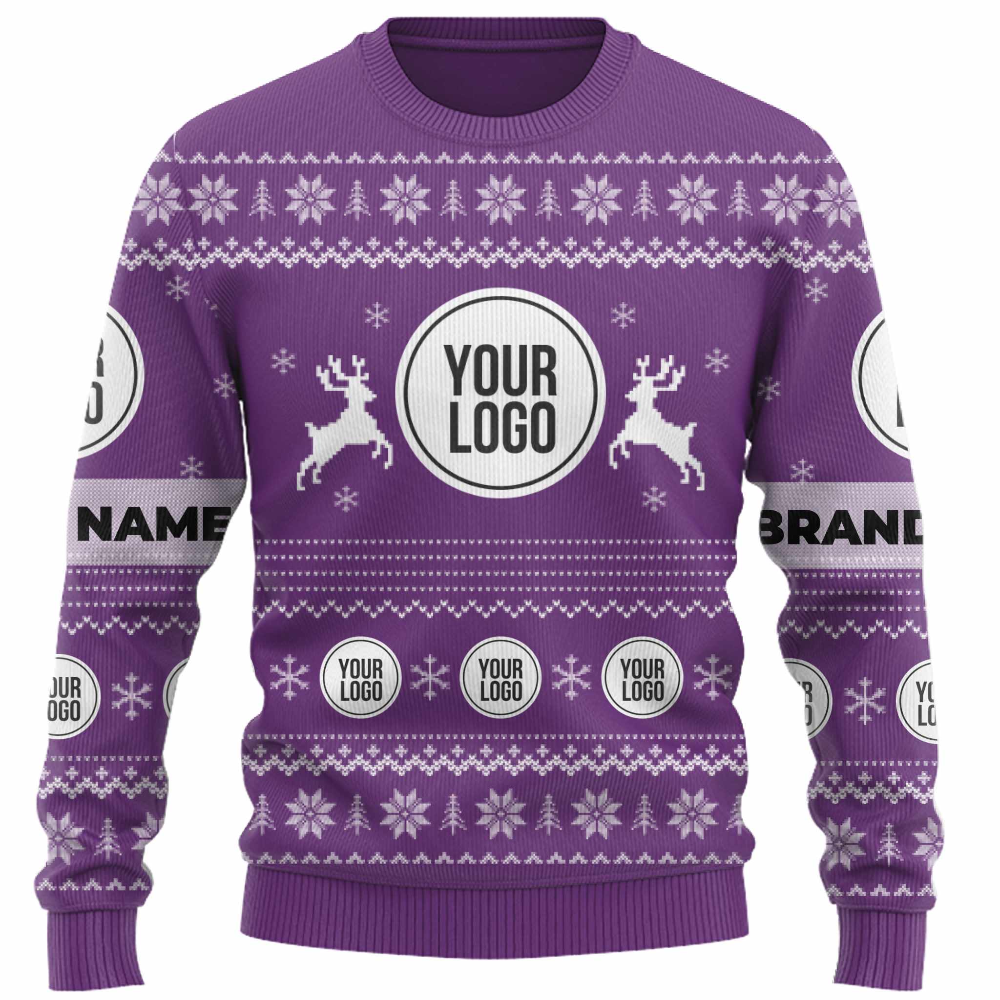 DIY Company Logo Ugly Christmas Sweater Uniform  2