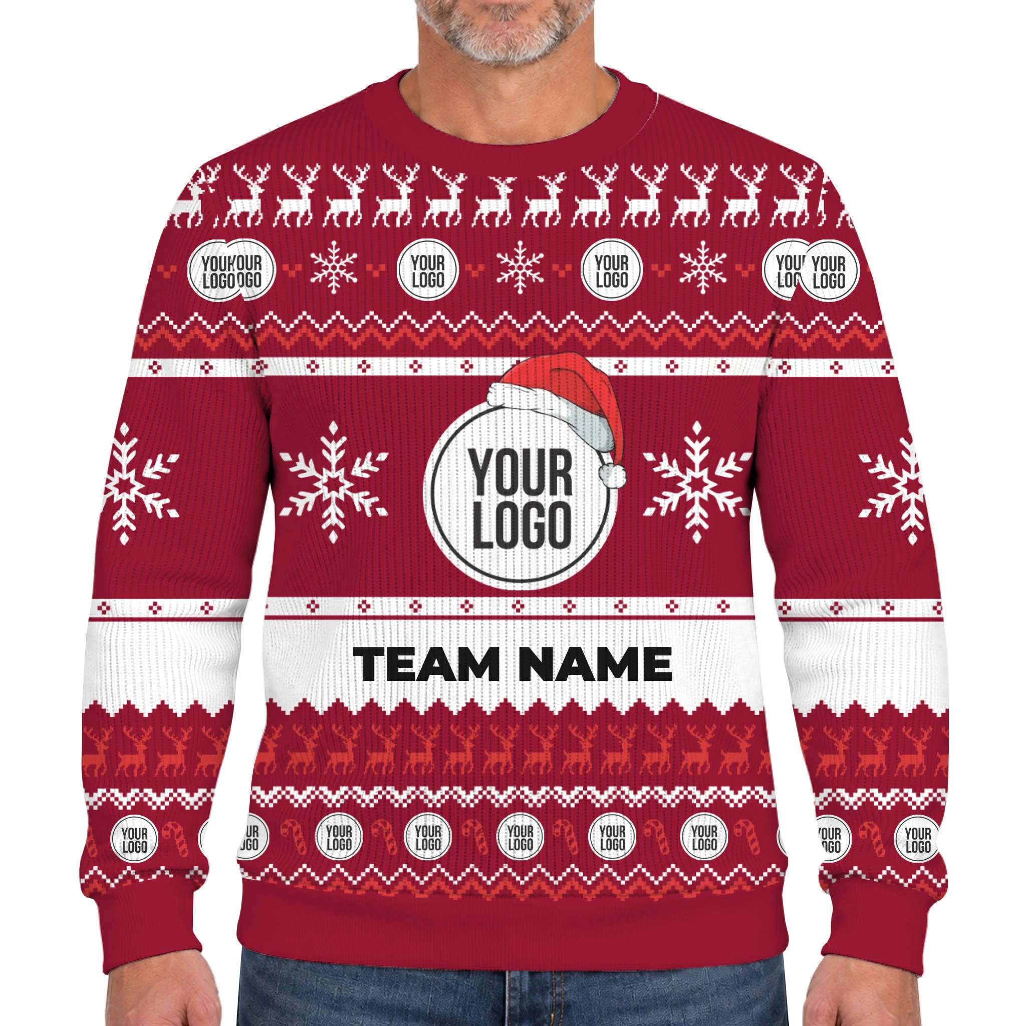 DIY Ugly Christmas Soft Sweater With Logo And Text 4