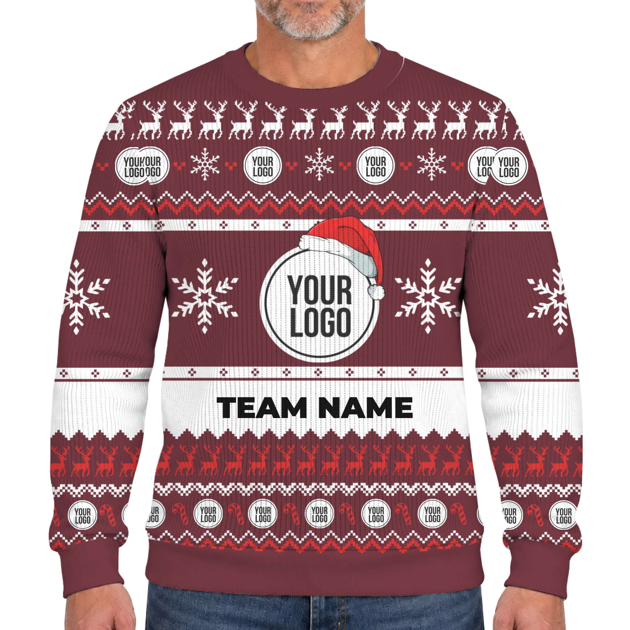 DIY Ugly Christmas Soft Sweater With Logo And Text 7
