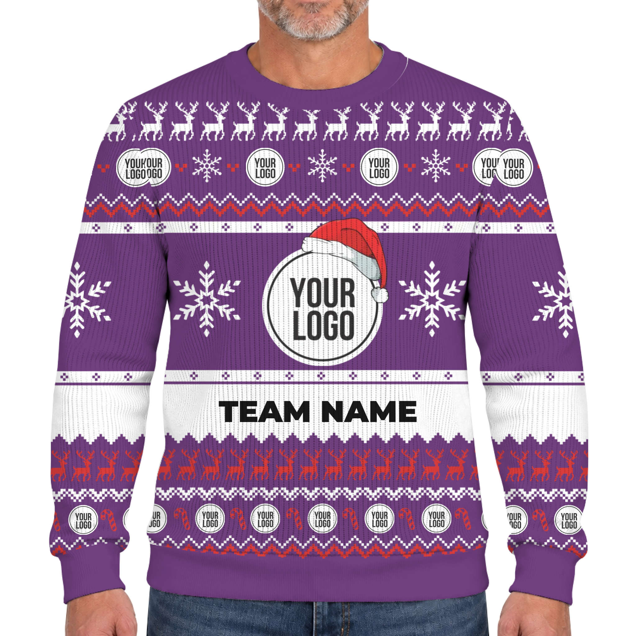 DIY Ugly Christmas Soft Sweater With Logo And Text 10