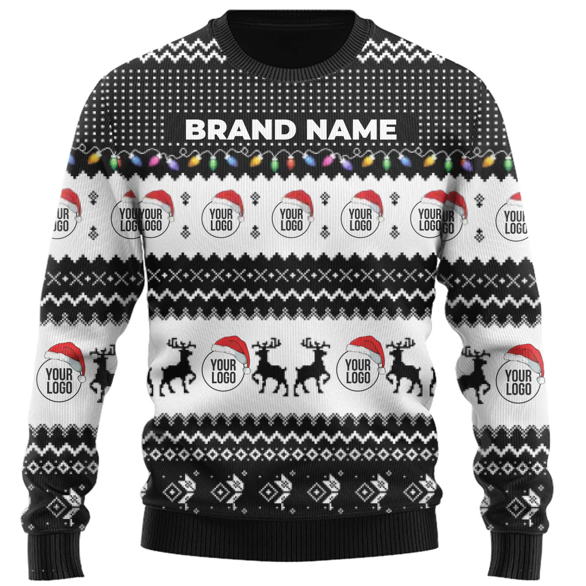 Delightful Logo Or Face Custom Ugly Christmas Sweater  4
