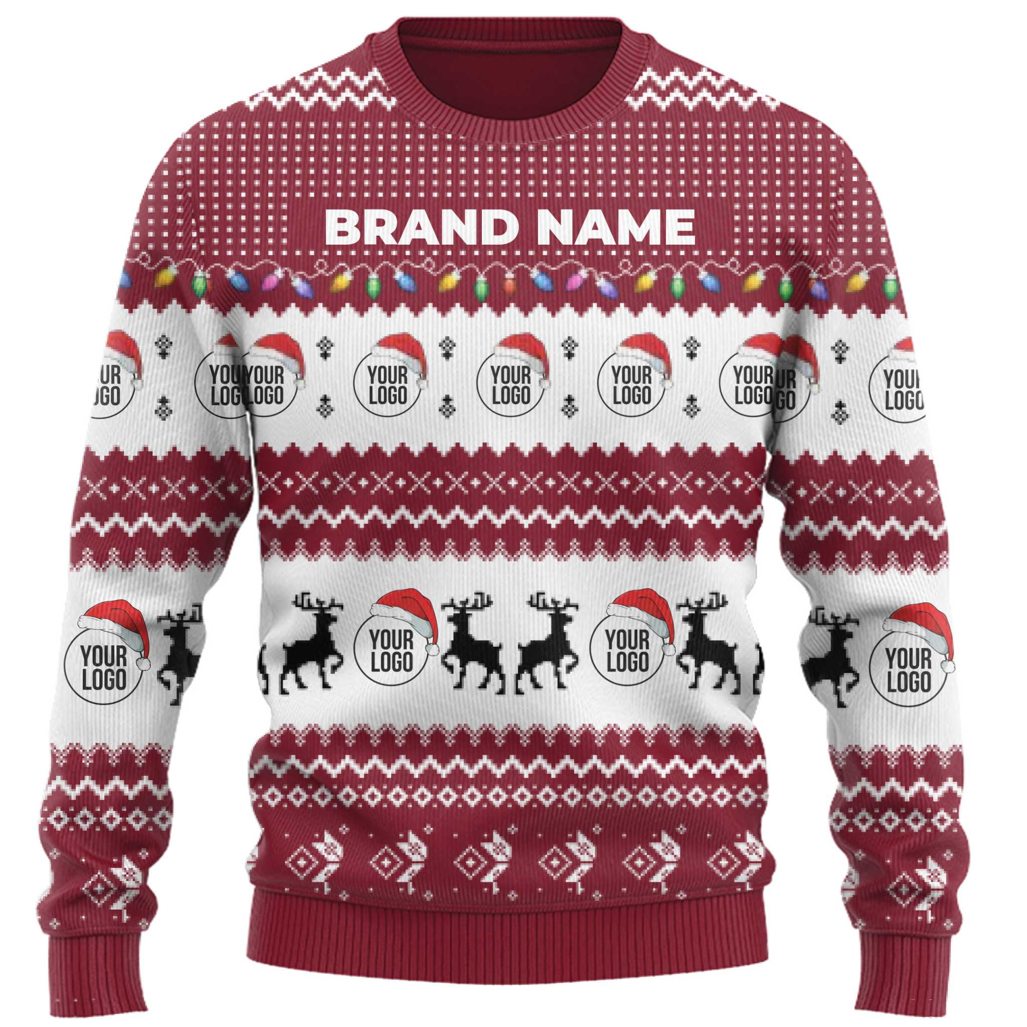 Delightful Logo Or Face Custom Ugly Christmas Sweater  9