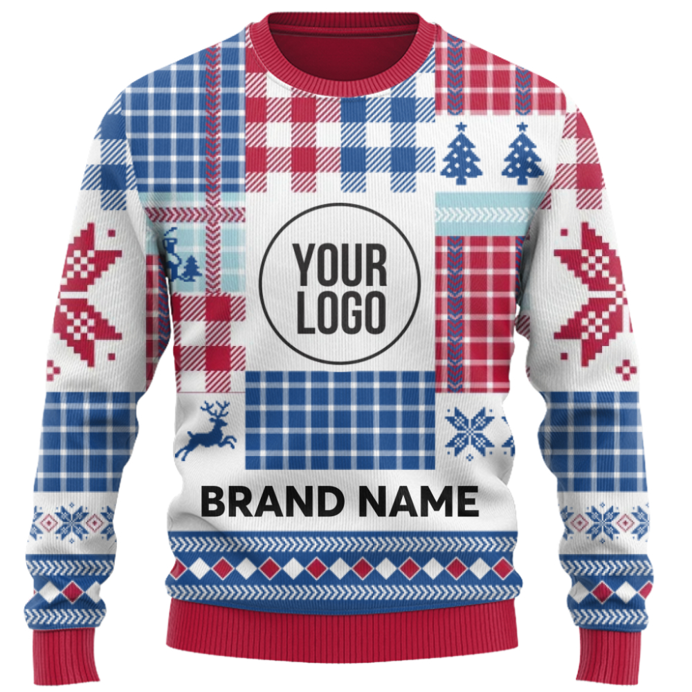 Festive Custom Business Logo Ugly Christmas Sweater for Company Teams 10