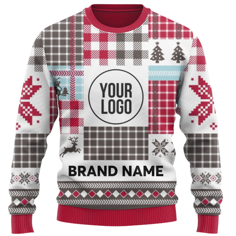 Festive Custom Business Logo Ugly Christmas Sweater for Company Teams 3