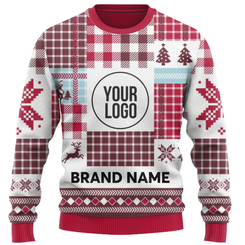 Festive Custom Business Logo Ugly Christmas Sweater for Company Teams 5