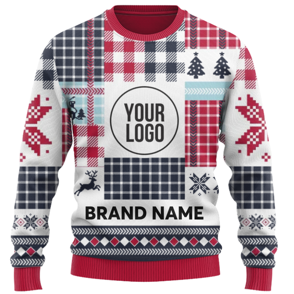 Festive Custom Business Logo Ugly Christmas Sweater for Company Teams 7