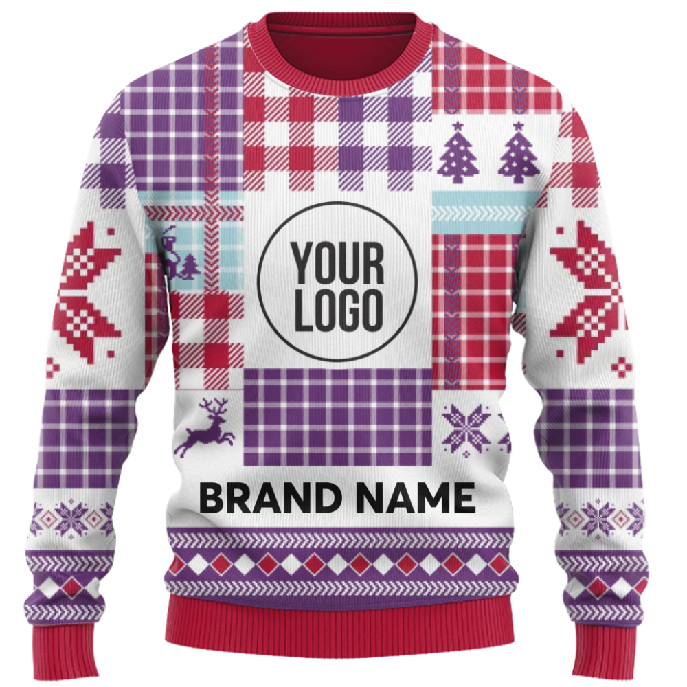 Festive Custom Business Logo Ugly Christmas Sweater for Company Teams 8