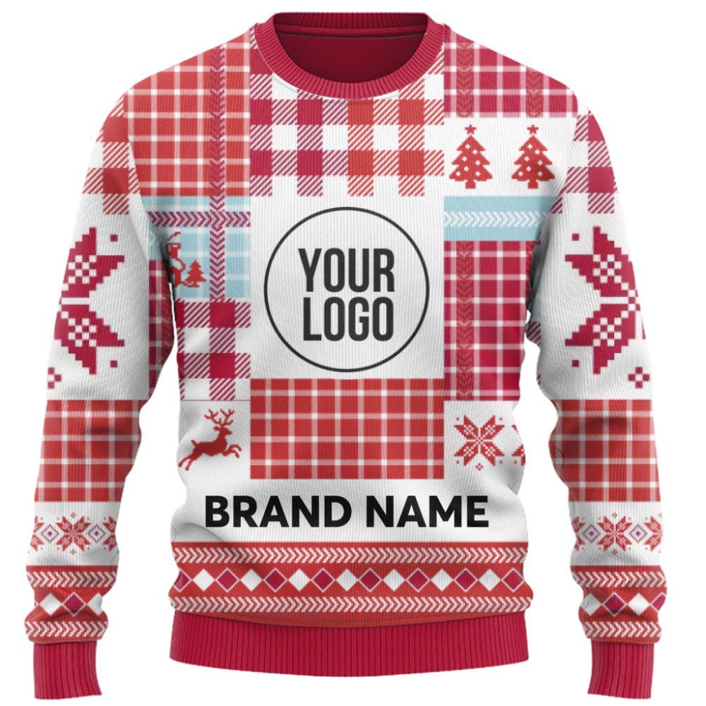 Festive Custom Business Logo Ugly Christmas Sweater for Company Teams 9