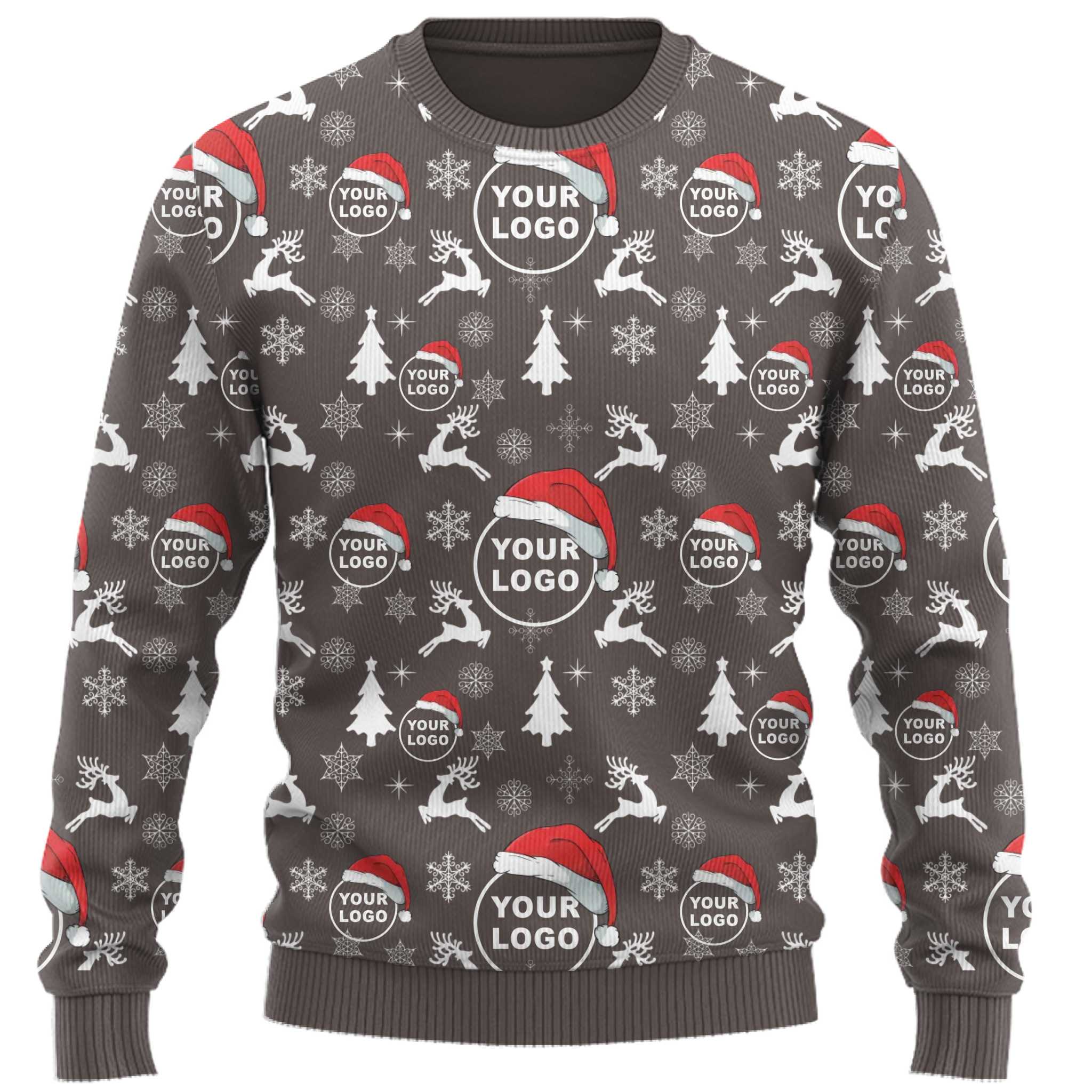Festive Custom Logo All Over Printed Xmas Sweater  9