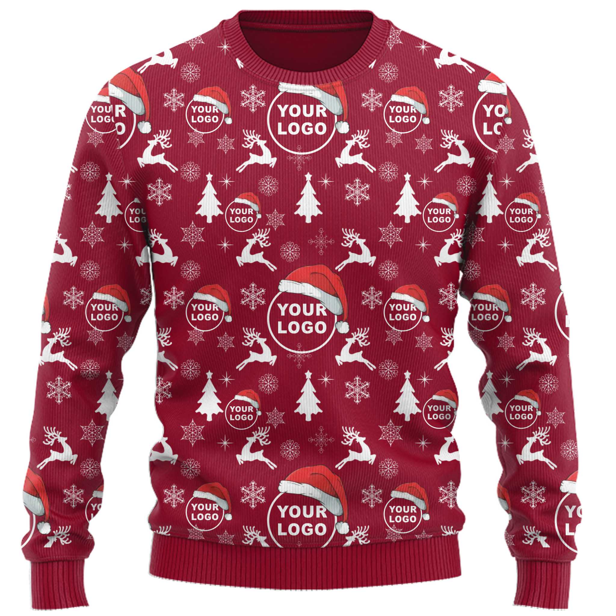 Festive Custom Logo All Over Printed Xmas Sweater  8