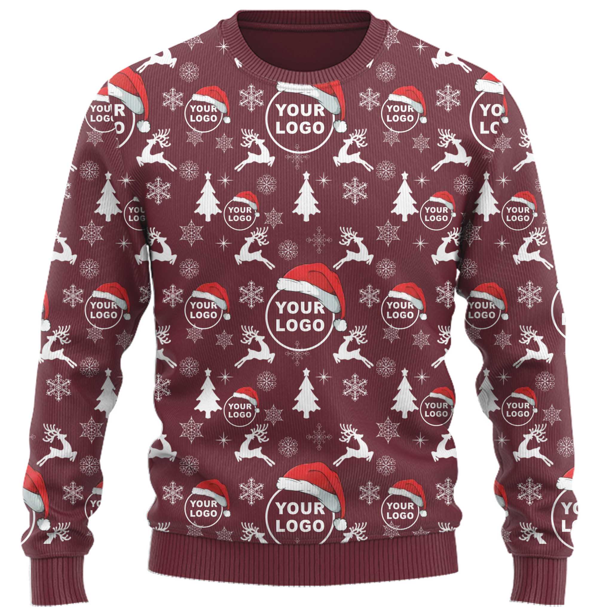 Festive Custom Logo All Over Printed Xmas Sweater  10