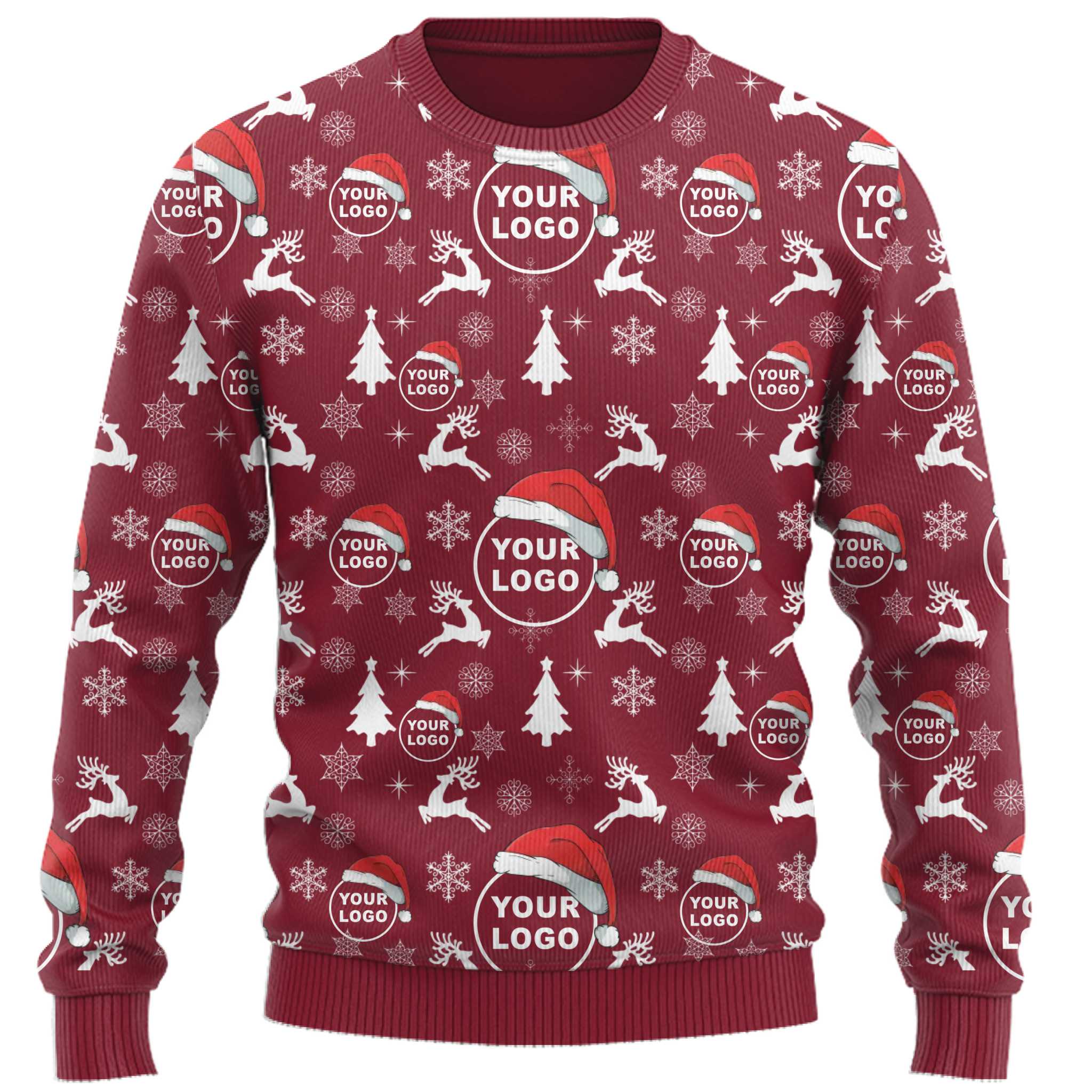 Festive Custom Logo All Over Printed Xmas Sweater  4