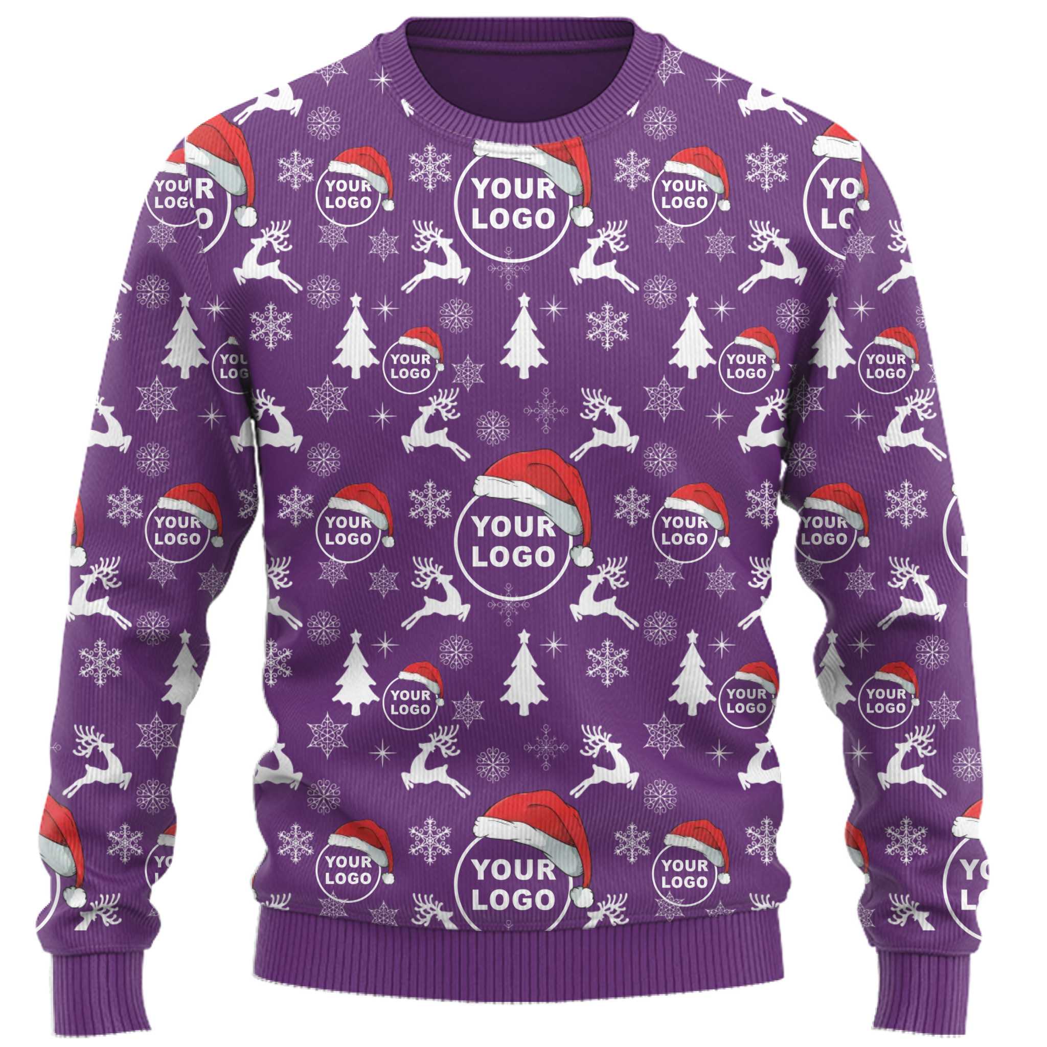 Festive Custom Logo All Over Printed Xmas Sweater  2