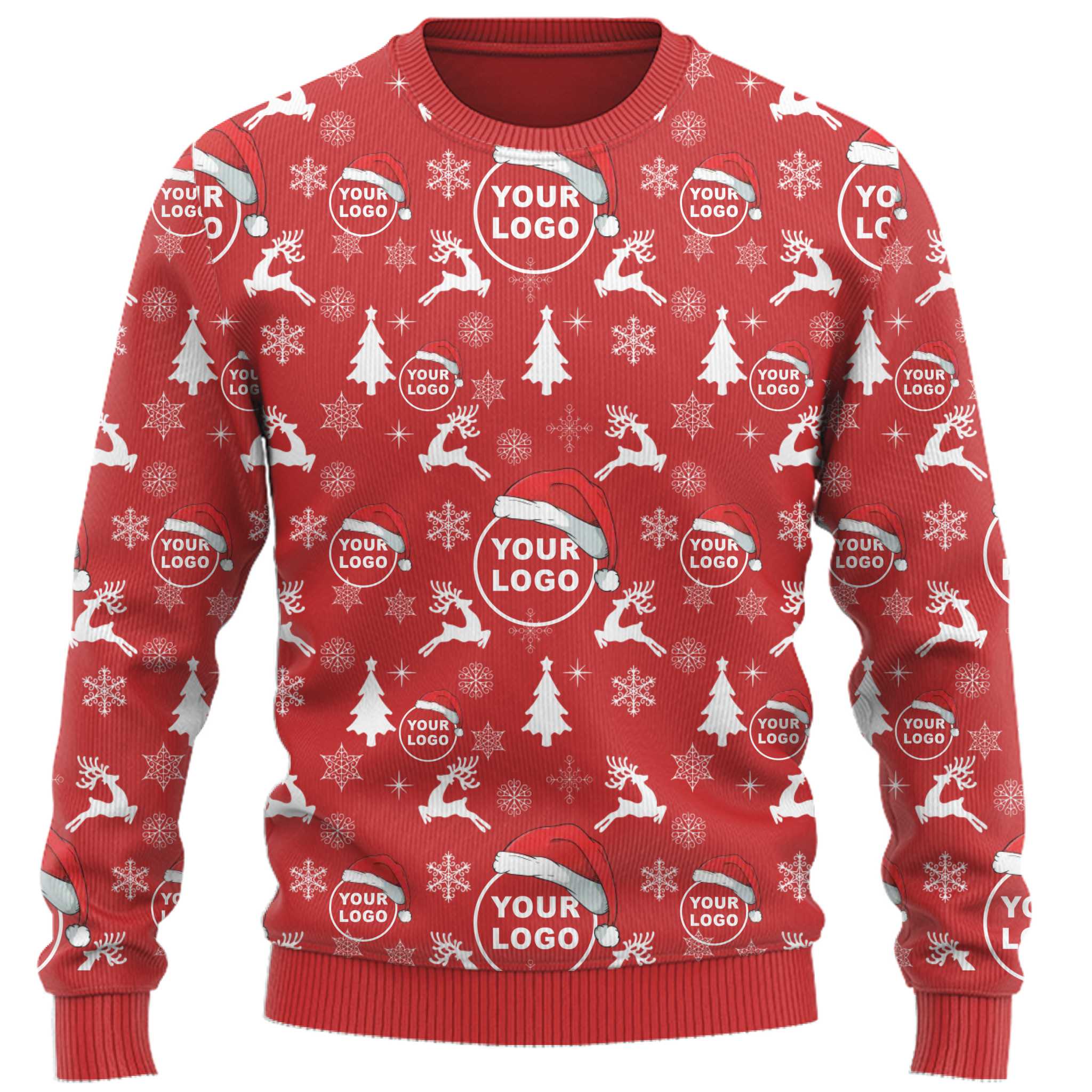 Festive Custom Logo All Over Printed Xmas Sweater  6