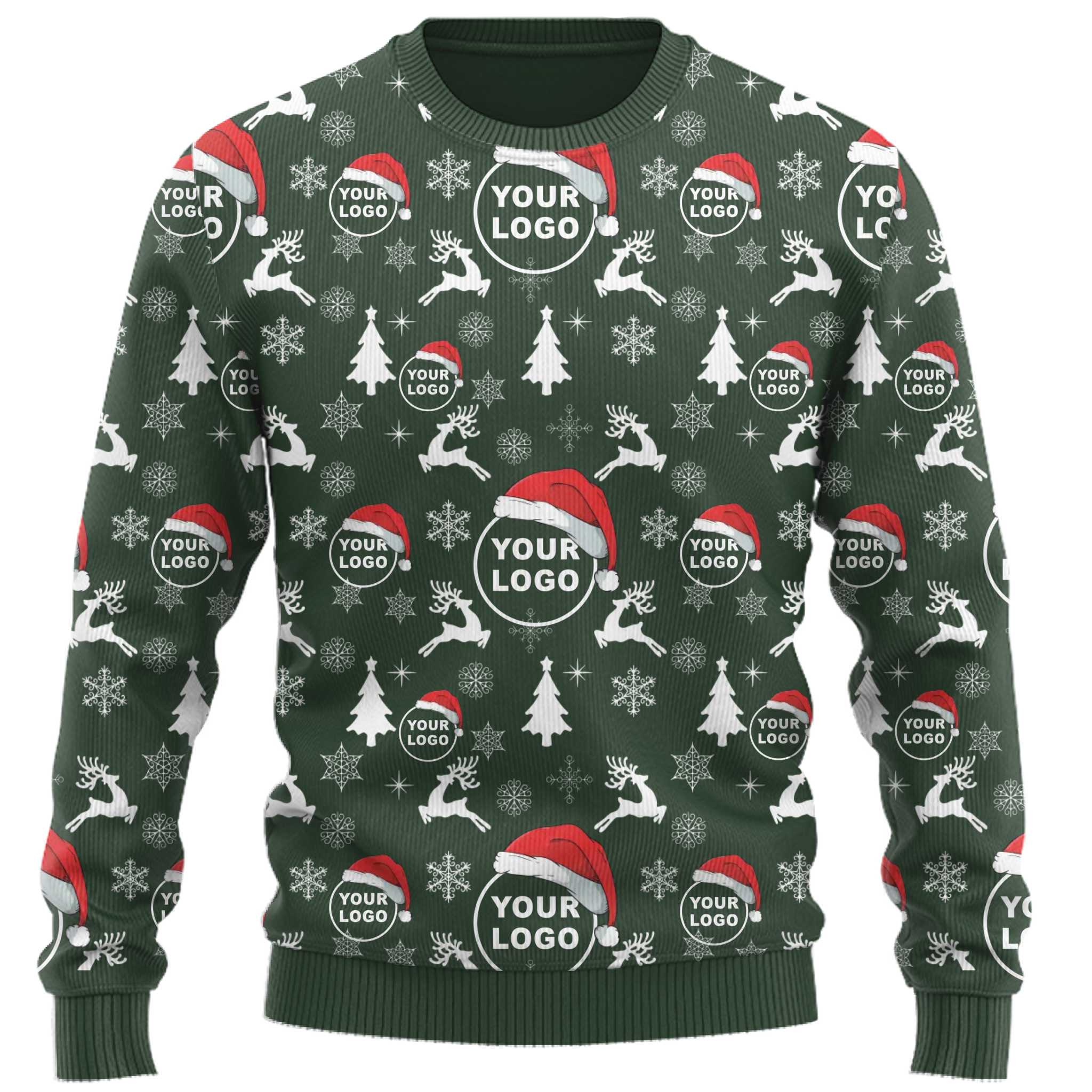 Festive Custom Logo All Over Printed Xmas Sweater  3