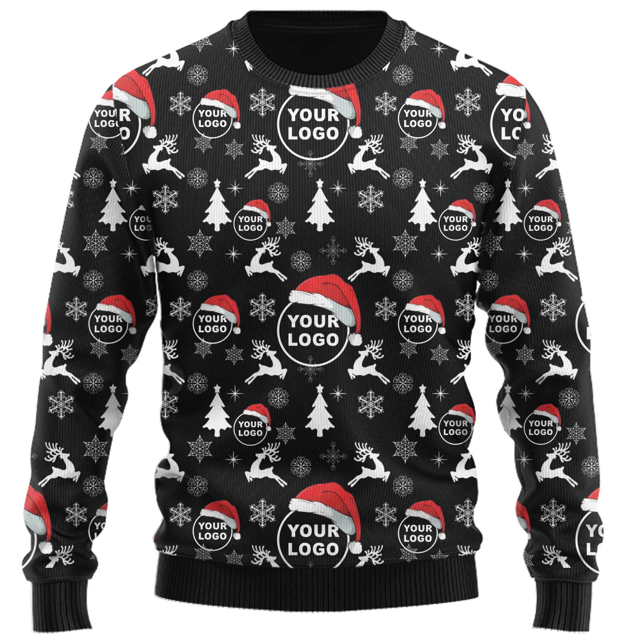 Festive Custom Logo All Over Printed Xmas Sweater  7
