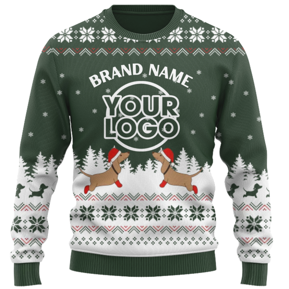 Exclusive Custom Logo Dachshund Ugly Christmas Sweater for Business Teams 4