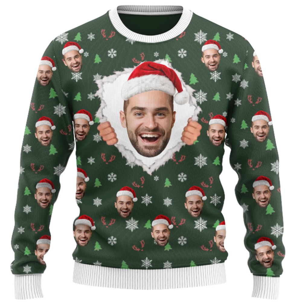 Funny Custom Face Ugly Christmas Sweater  4