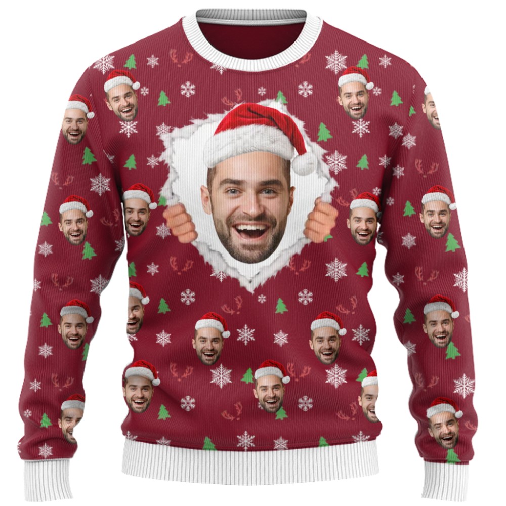 Funny Custom Face Ugly Christmas Sweater  6