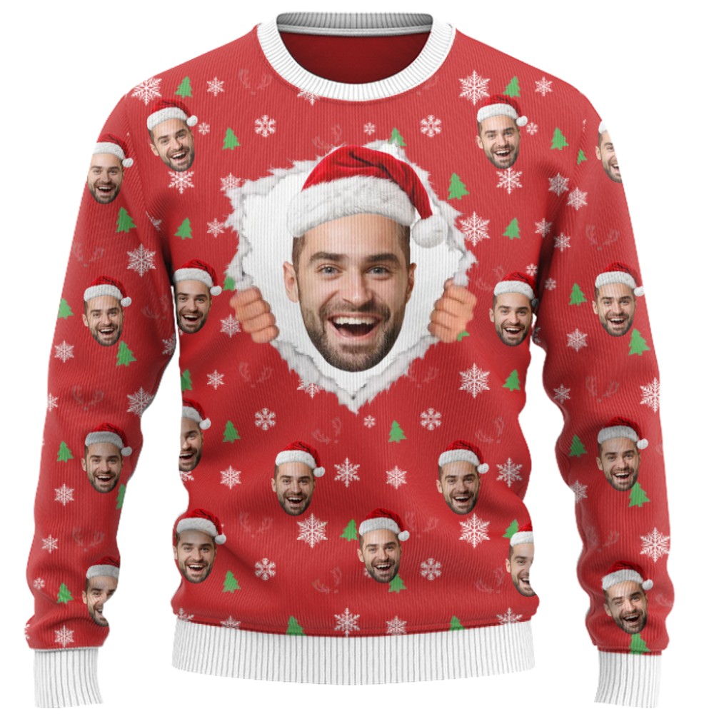 Funny Custom Face Ugly Christmas Sweater  9