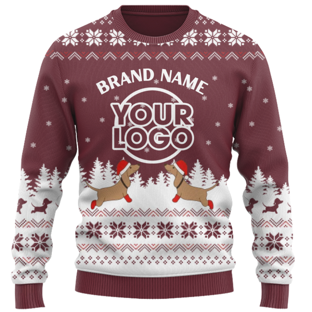 Exclusive Custom Logo Dachshund Ugly Christmas Sweater for Business Teams 5