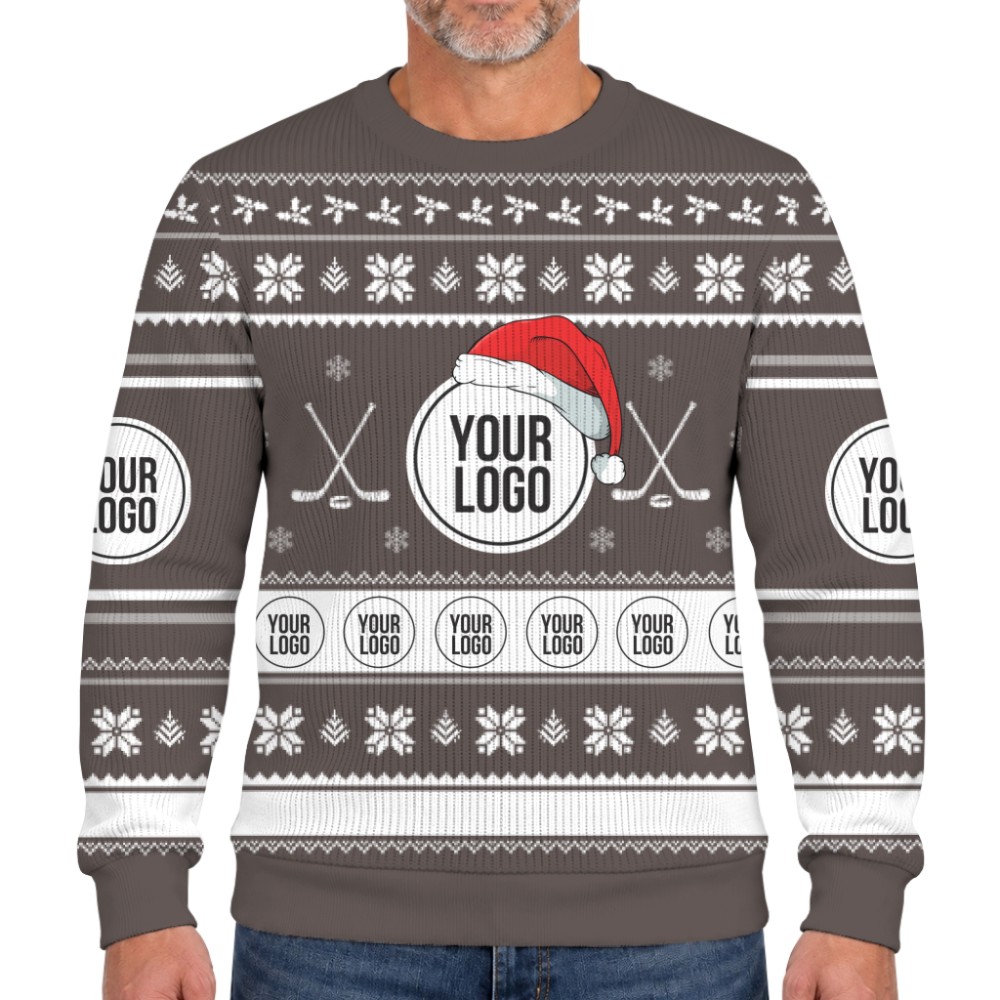 Hockey Team Custom Logo Christmas Soft Sweater  4