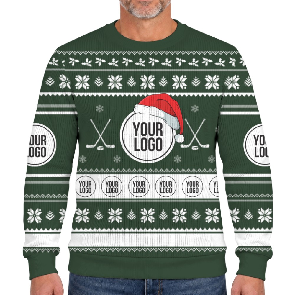 Hockey Team Custom Logo Christmas Soft Sweater  5