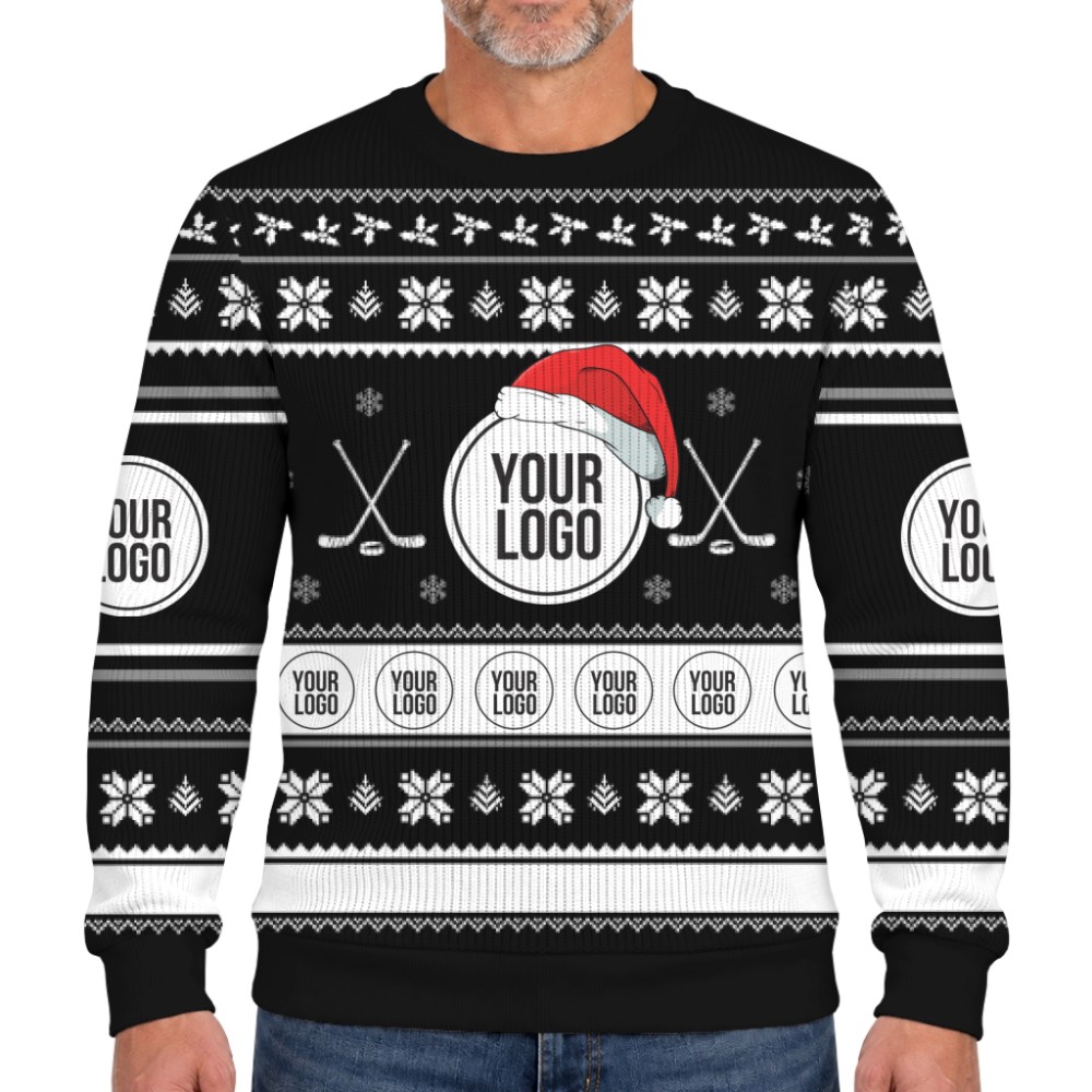 Hockey Team Custom Logo Christmas Soft Sweater  2
