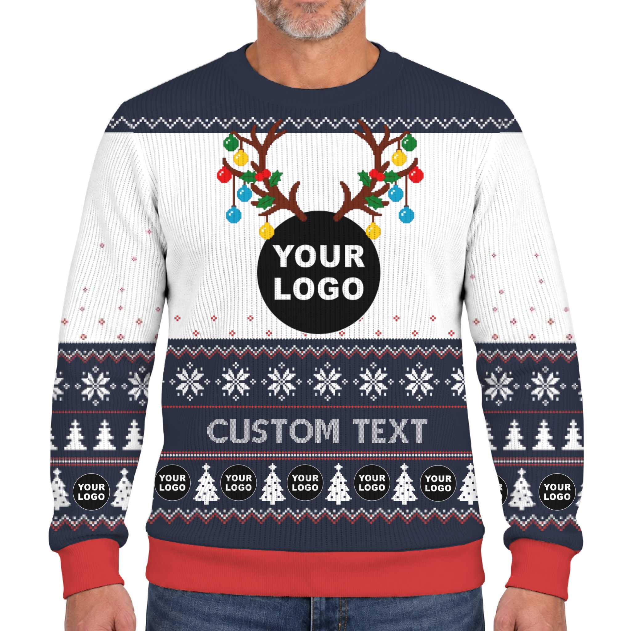 Live Preview Custom Logo Lookalike Knit Xmas Sweater 3